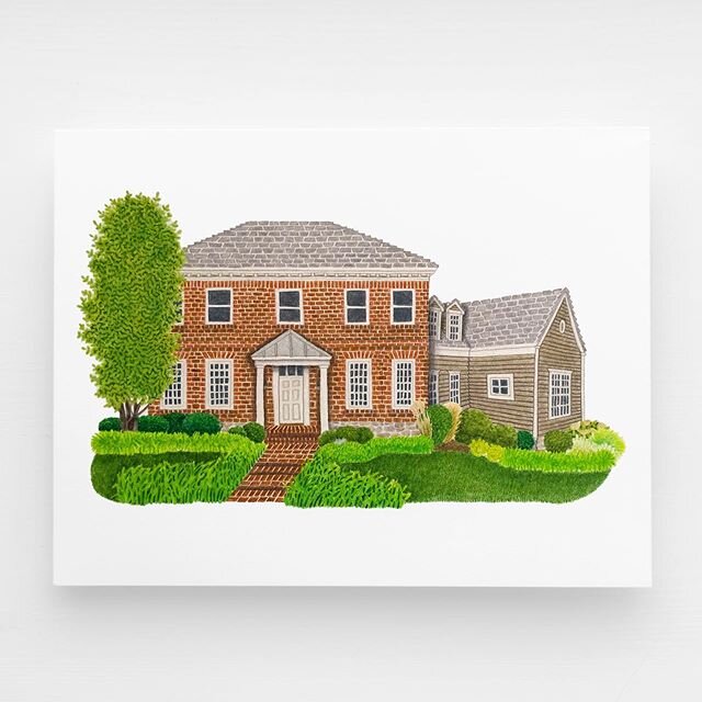 A beautiful brick home with an equally gorgeous landscape 〰️
.
.
.
.
.
#houseportrait #inkandwatercolor #watercolor_art #watercolorillustration #illustrationnow #archi_ologie #archisketch #archisketcher #housedrawing #houseillustration #homeillustrat
