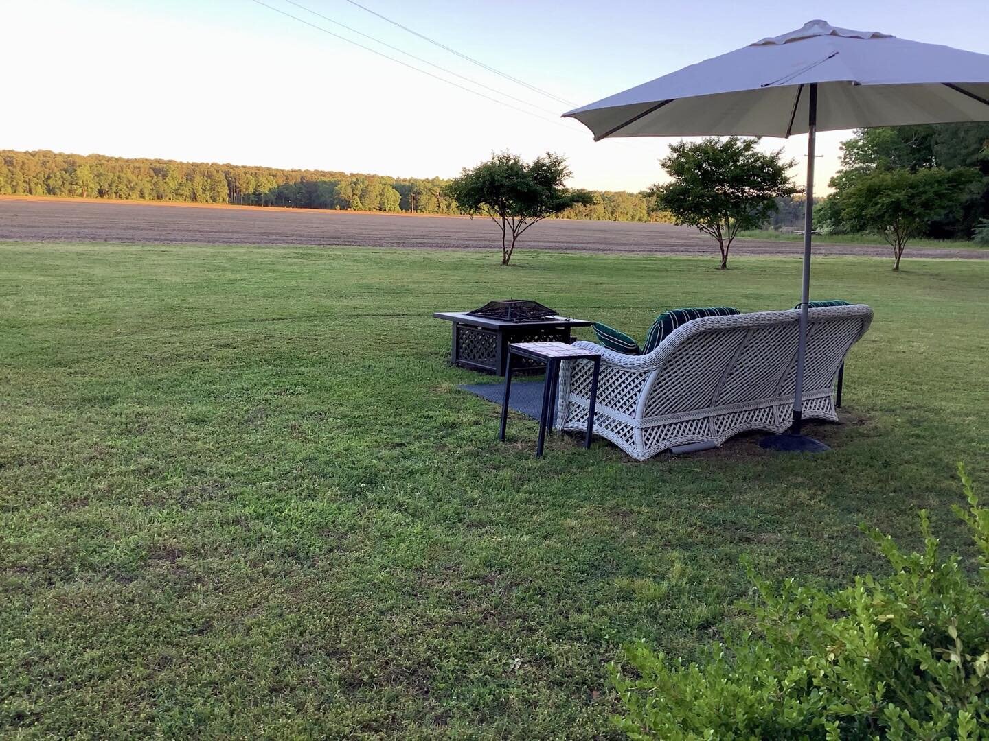 Morning coffee view at the Little Red House on the beautiful Eastern Shore of Virginia. Squeeze in one last getaway before school starts. #openfields #farmviews #stargazing #littleredhouseva #visitesva #easternshore