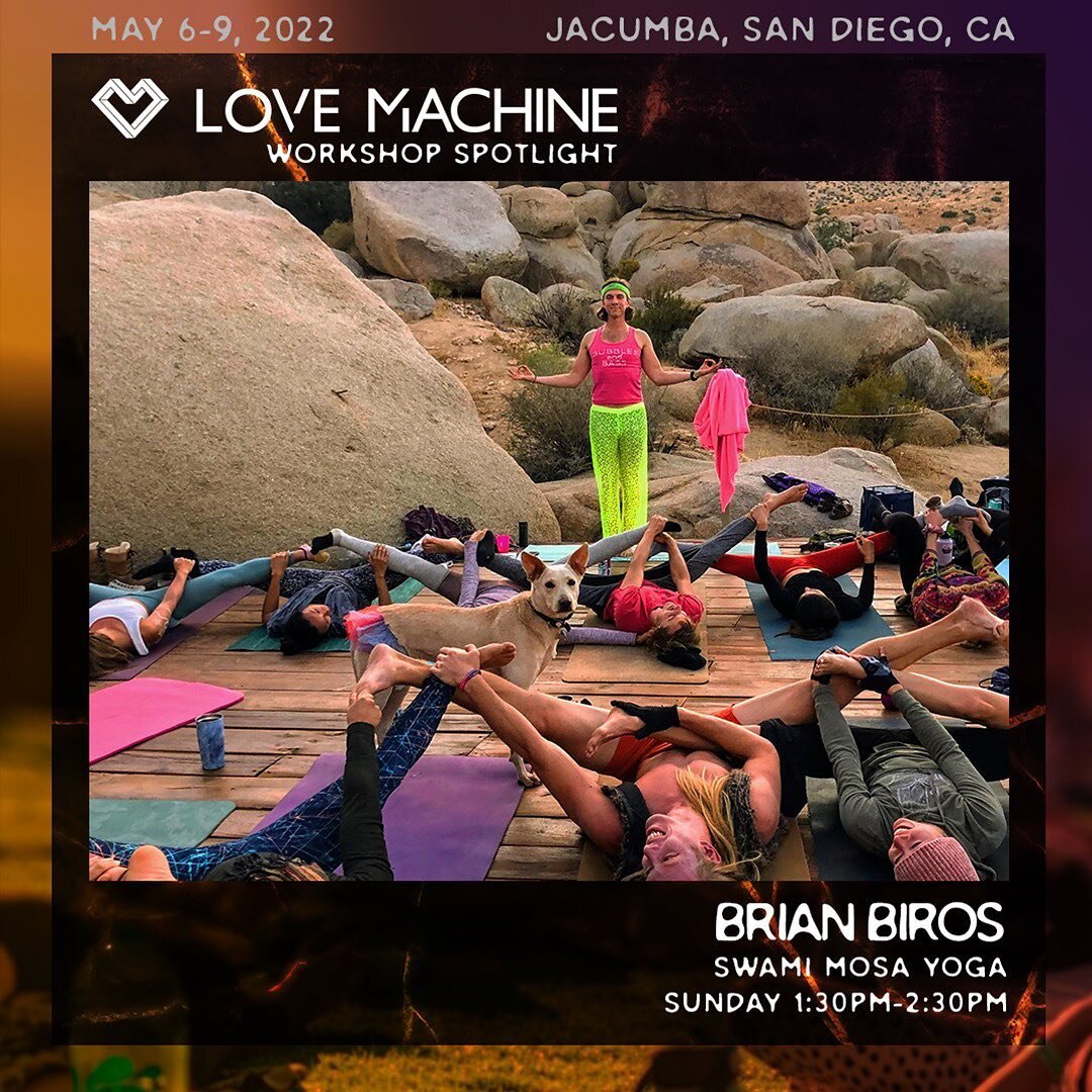 Join me at @lovemachine.live next weekend at @jacumbahotsprings just outside of San Diego! If you can&rsquo;t make the full weekend, single day/night tickets are now on sale. Come in for Sunday Swami Mosa Yoga and party through the night until a @bub