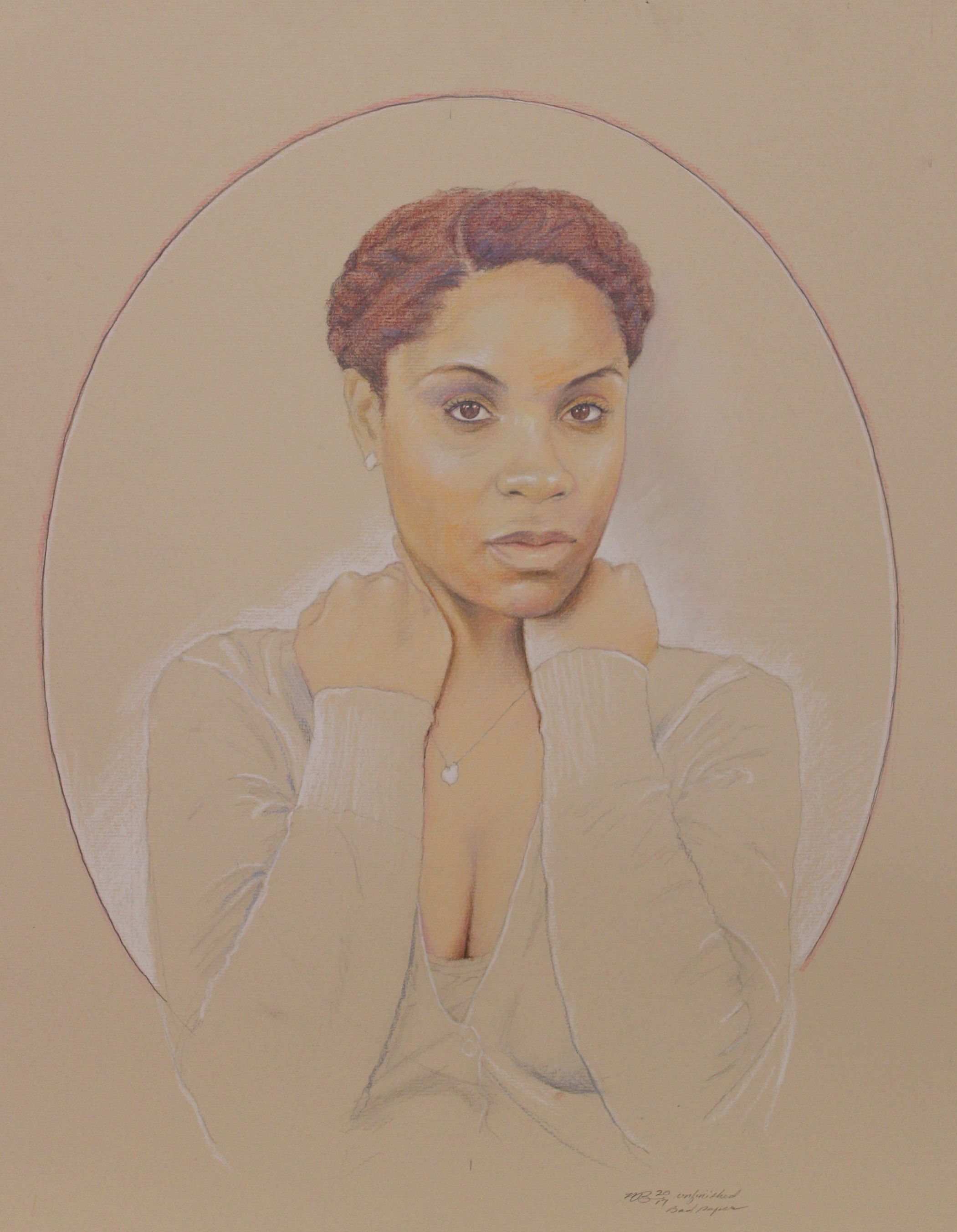 Wiggles 16" x 20" - pencil & crayon
