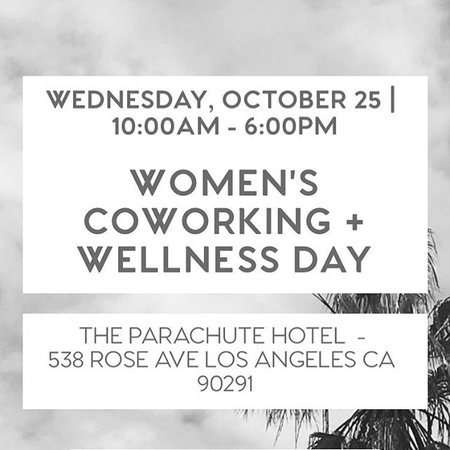 Hi Loves 🌹 if you don&rsquo;t have plans tomorrow and in LA, tomorrow is another @wrkspc_oasis monthly Women&rsquo;s Coworking + Wellness Day! It&rsquo;s a beautiful day full of the most amazing, inspiring entrepreneurial women from various industri