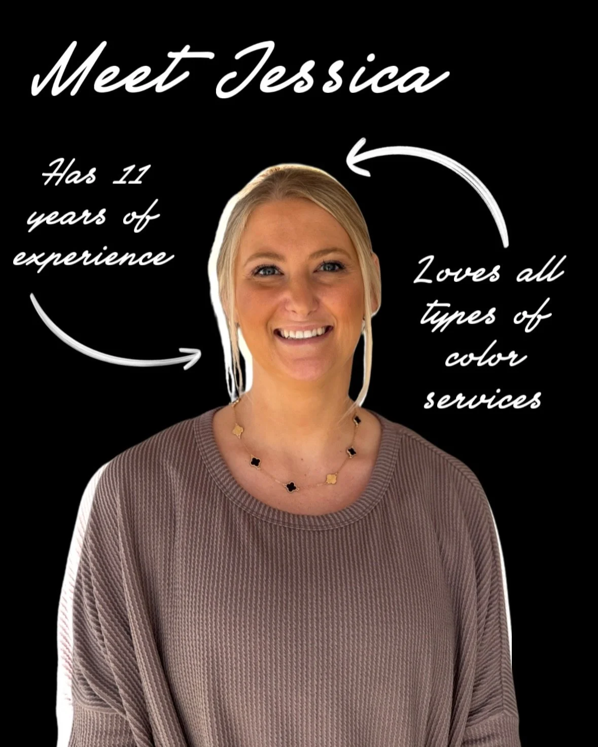 Meet Jessica! The newest member of our team, but don&rsquo;t let that fool you! She&rsquo;s been in the business for 11 years! She loves all color services, performing our Japanese head spa, and sipping on a Diet Coke. 

#manhattanks #kstate #mhkhair