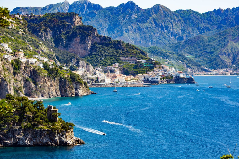 View of Amalfi and Maiori from Conca Dei Marini