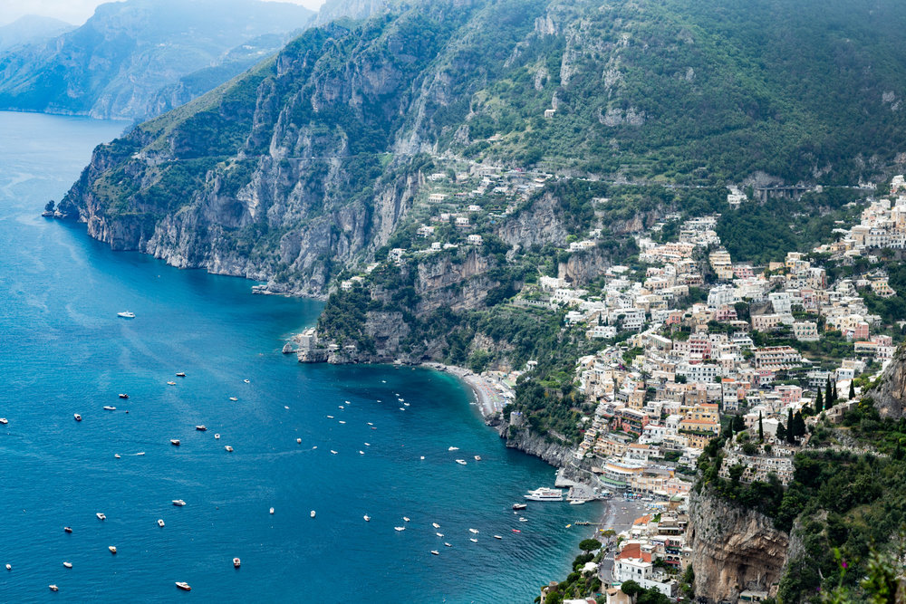 Positano from the descent of Path of the Gods