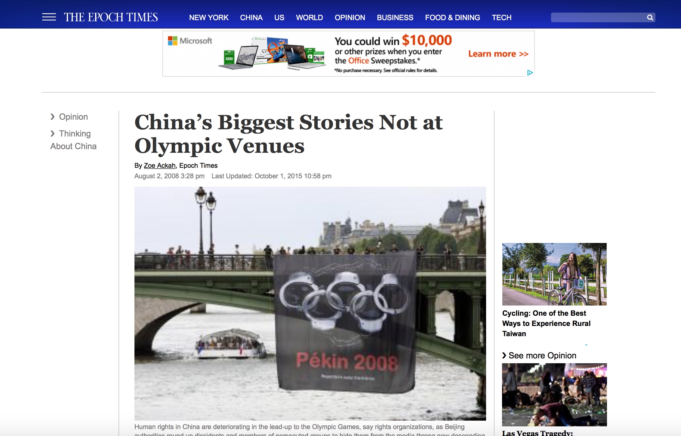 China’s Biggest Stories Not at Olympic Venues