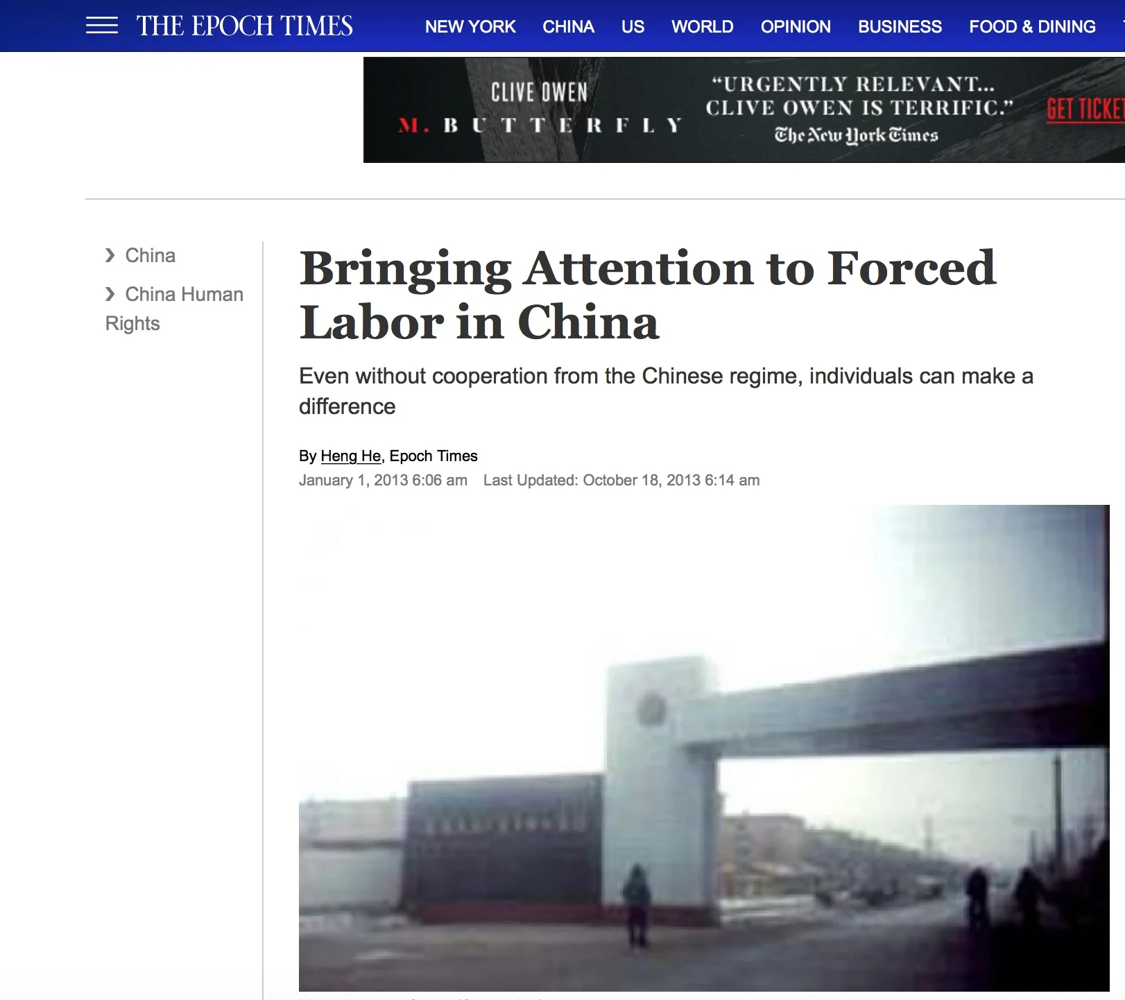 Bringing Attention to Forced Labor in China