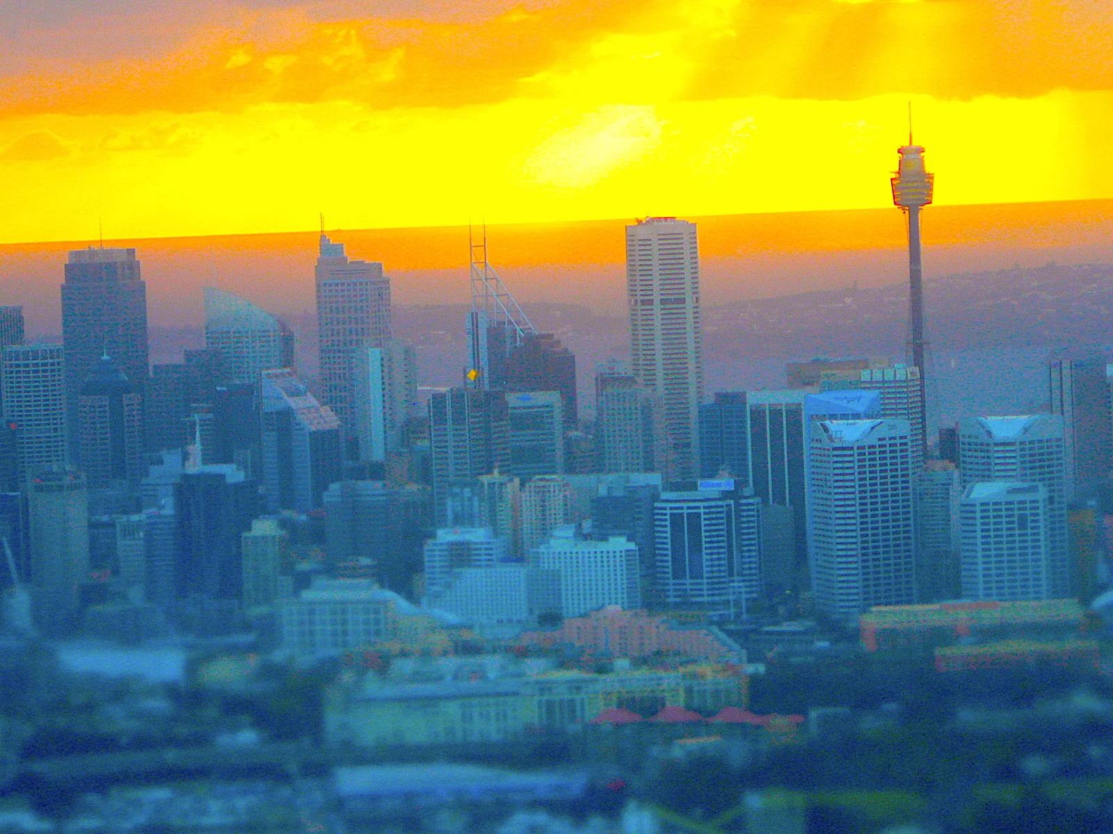 Golden Moment on Top of Sydney Tower 城市金光