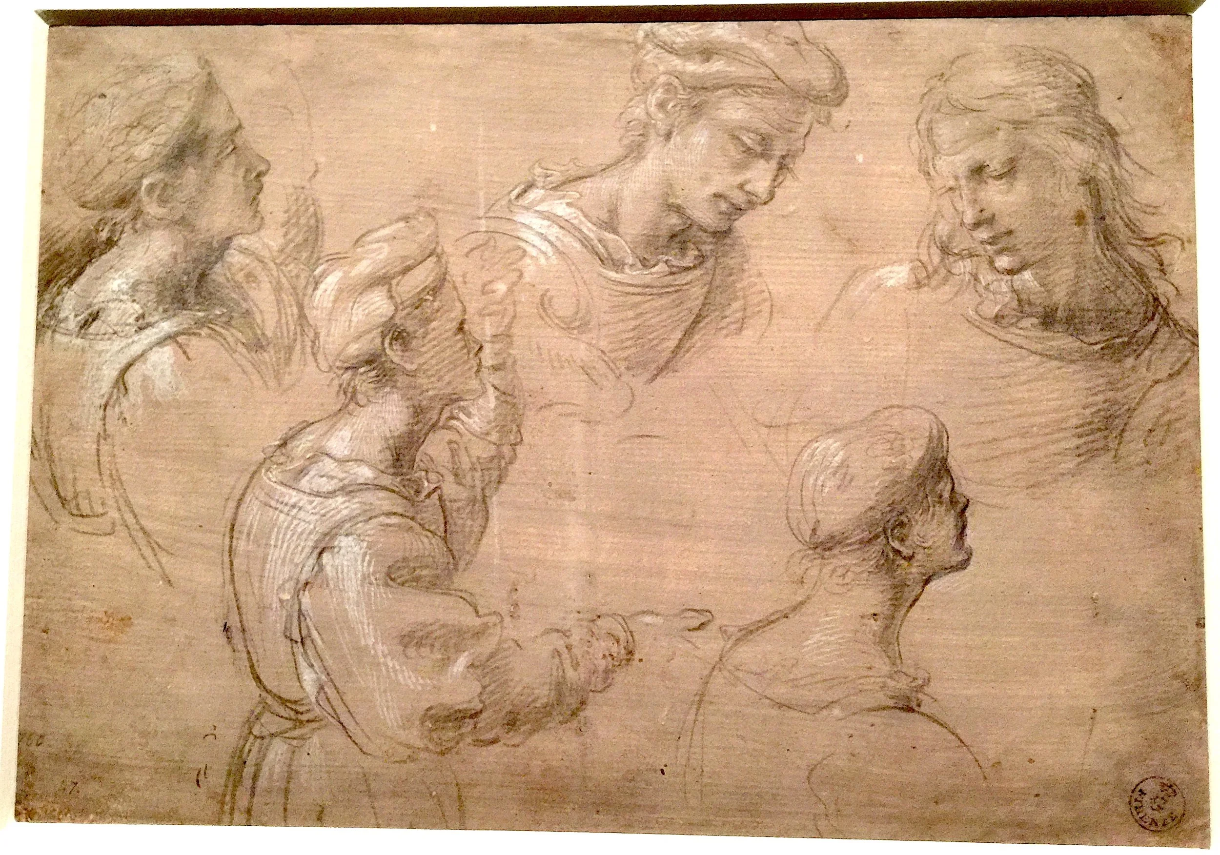 Studies of Five Figures by Francesco Granacci 格拉納齊手稿