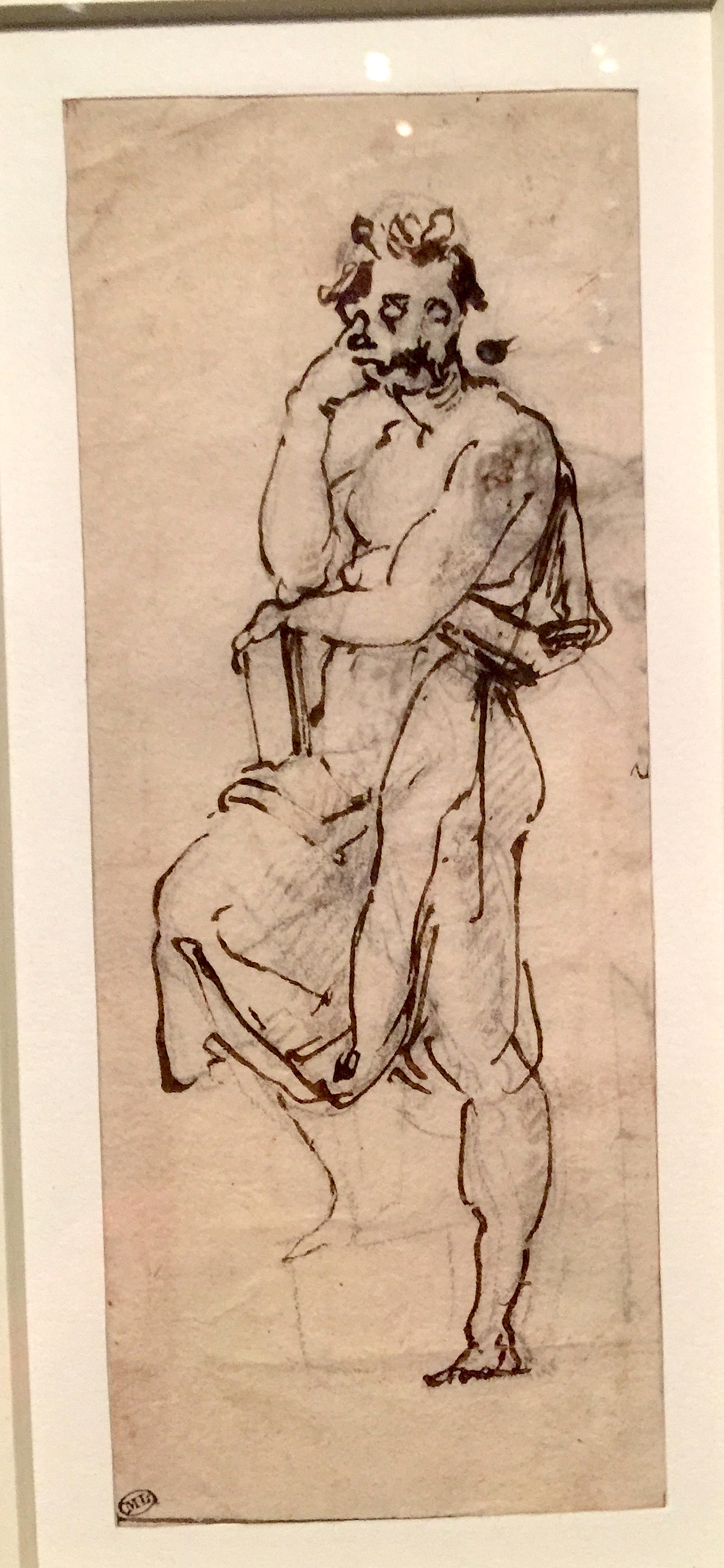 Sketch for Saint John the Evangelist 米開郞基羅手稿「 傳道者聖約翰」