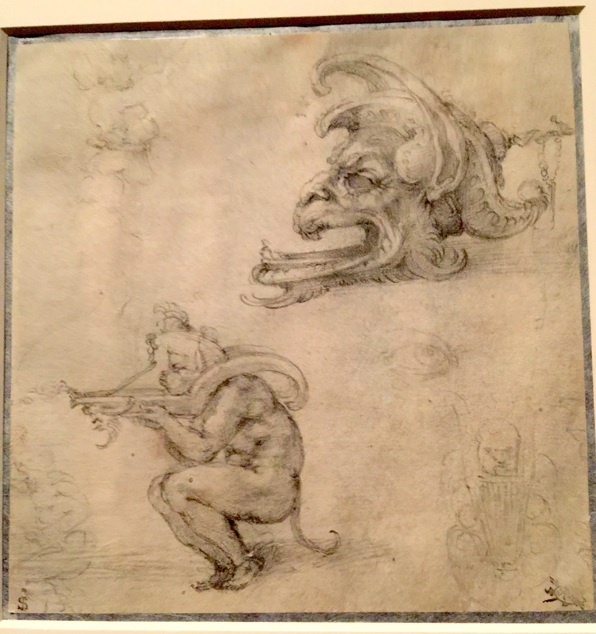 Studies of the Design of an Oil Lamp 米開郞基羅油燈設計手稿