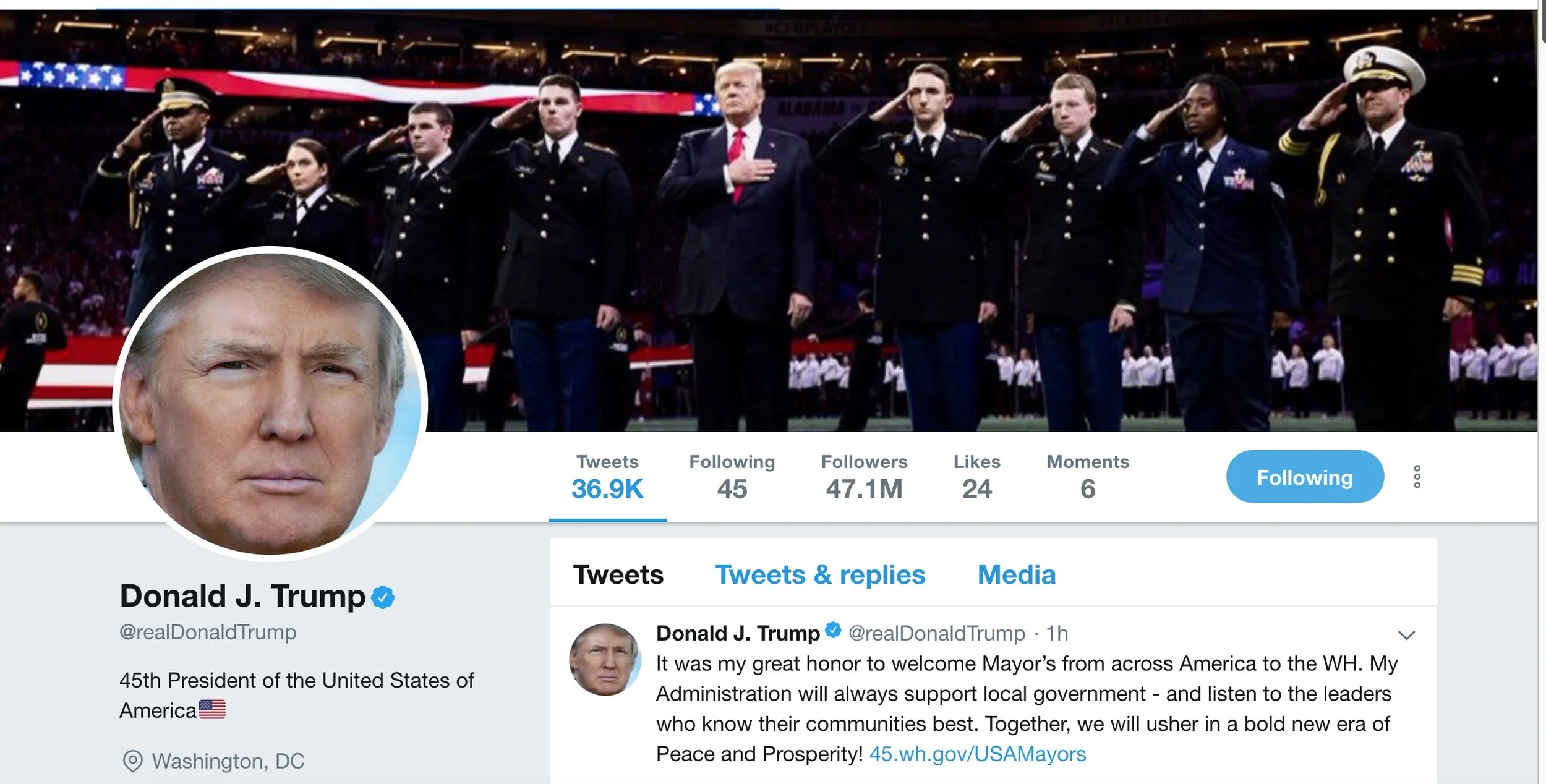 評川普推特被美國國家檔案局收入歷史