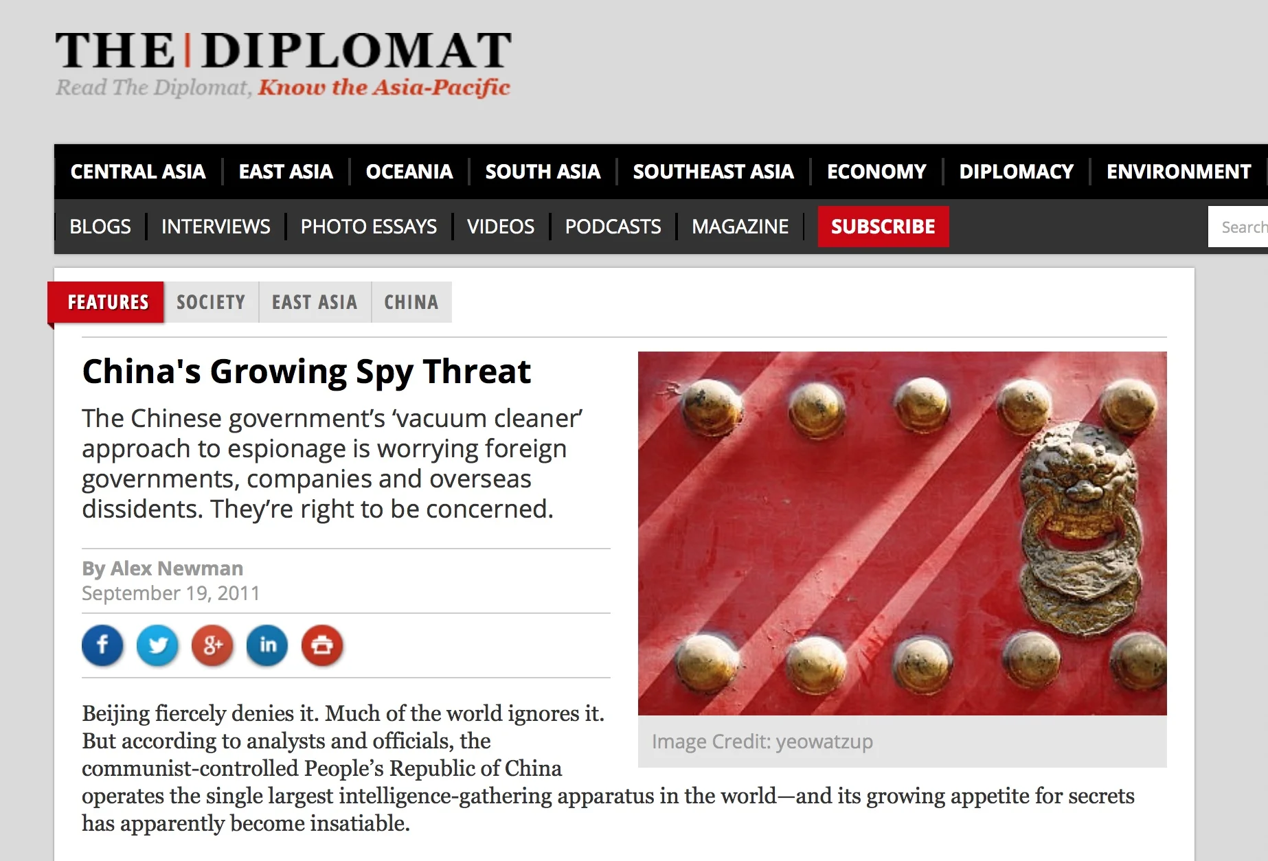 China's Growing Spy Threat