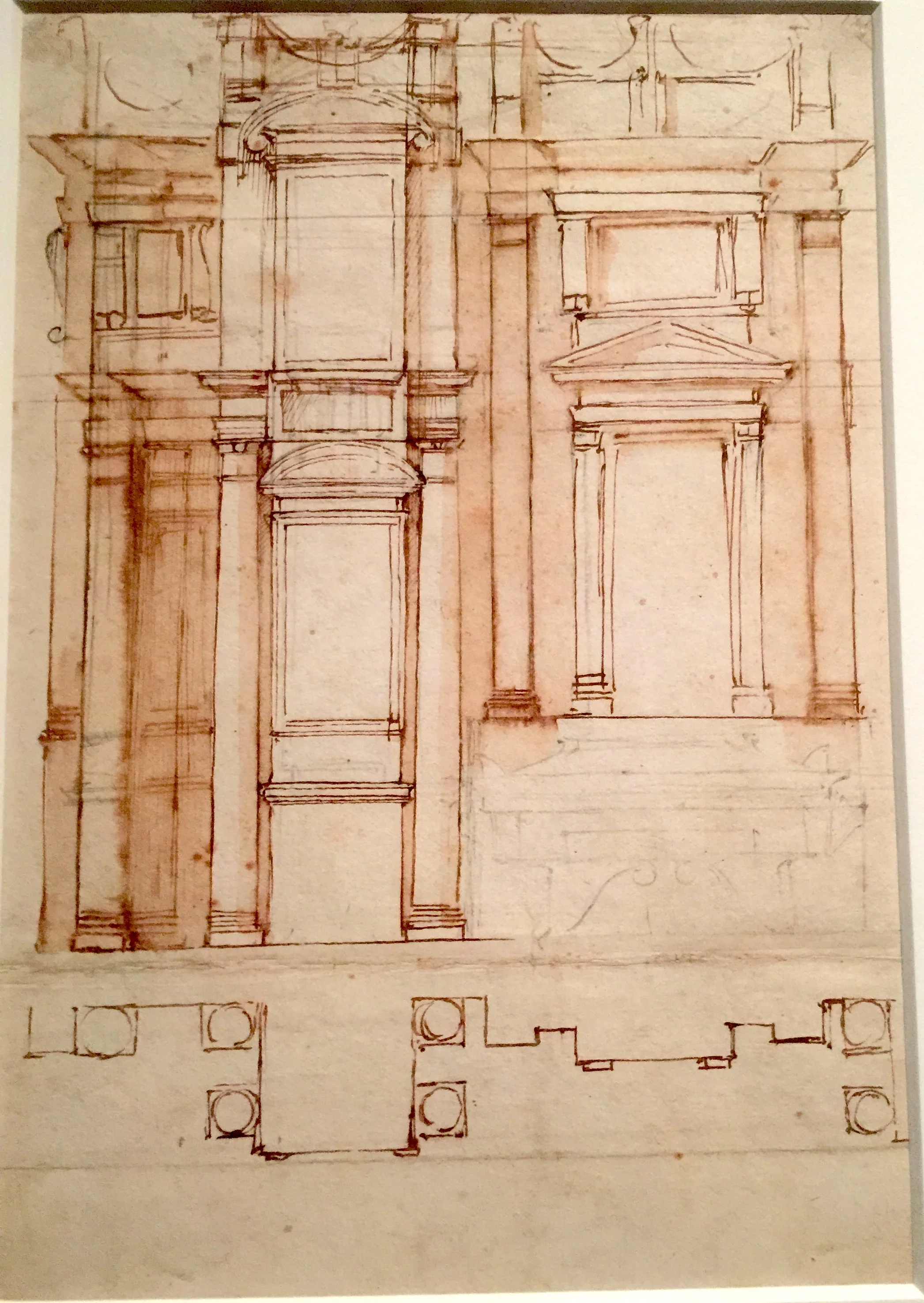 Elevation and Plan for a Wall and a Tomb in San Lorenzo 聖洛倫佐教堂平面及立面圖