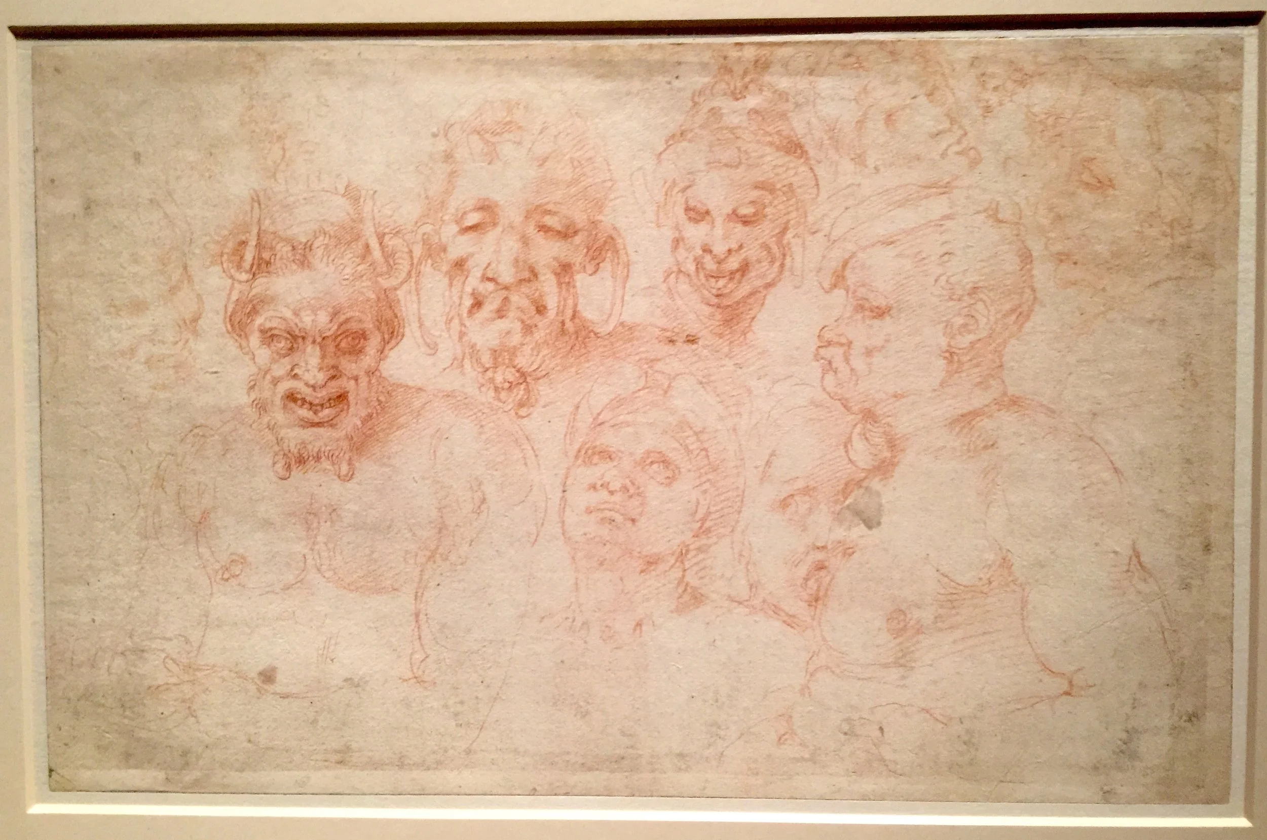 Exercise Sheet:Heads and Torsos of Various Figures 米開朗基羅授徒手稿