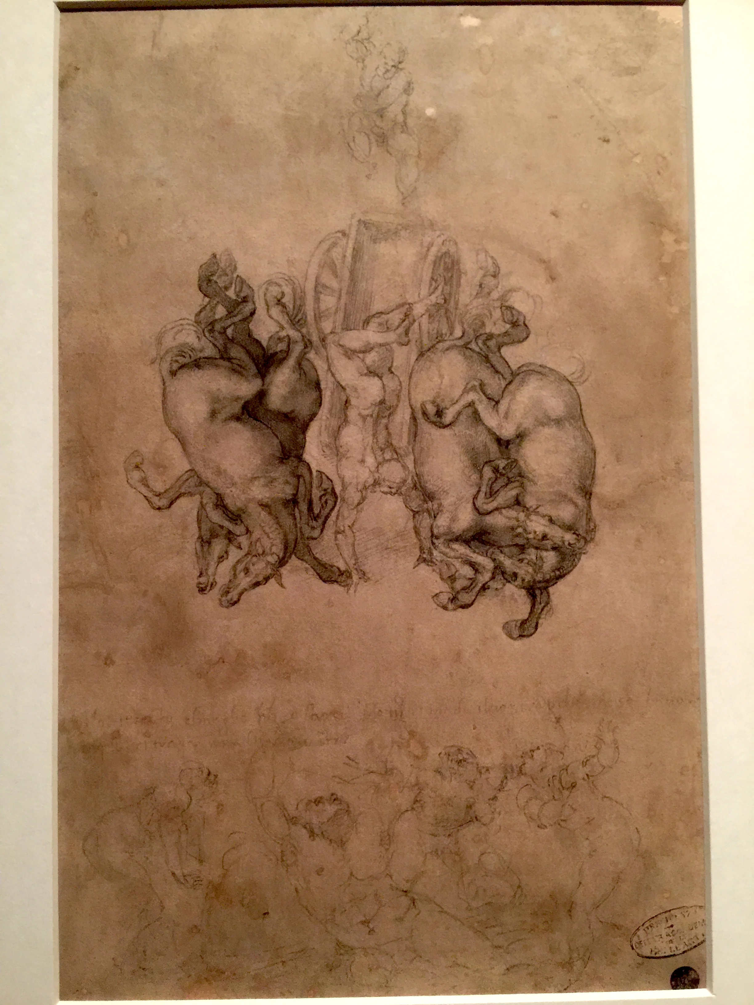 Michelangelo Study for the Fall of Phaeton  米開郞基羅手稿「法厄同的墜落」