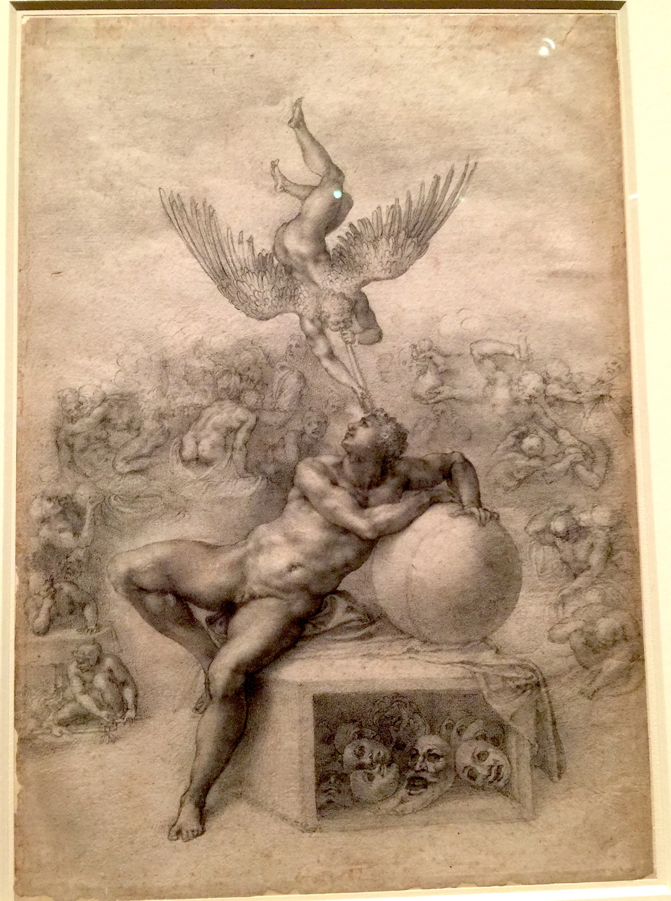 Michelangelo The Dream of Human Life 米開郞基羅炭筆素描《人類生活之夢》