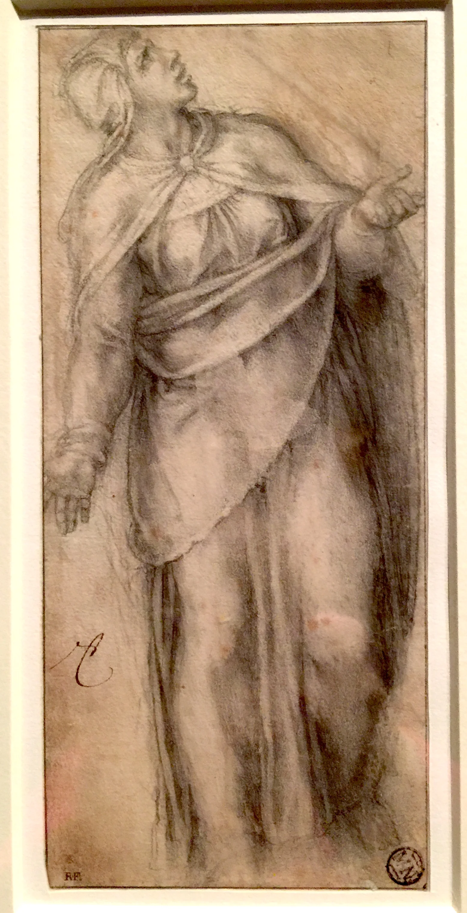Michelangelo Fragment with a Study for the Virgin for a Crucifixion 米開郞基羅耶穌受難草圖局部