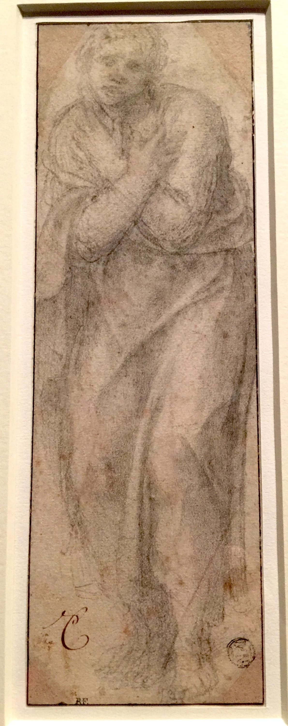 Michelangelo Sketches of Figures for a Crucifixion, Profile of a Cornice 米開郞基羅耶穌受難草圖手稿