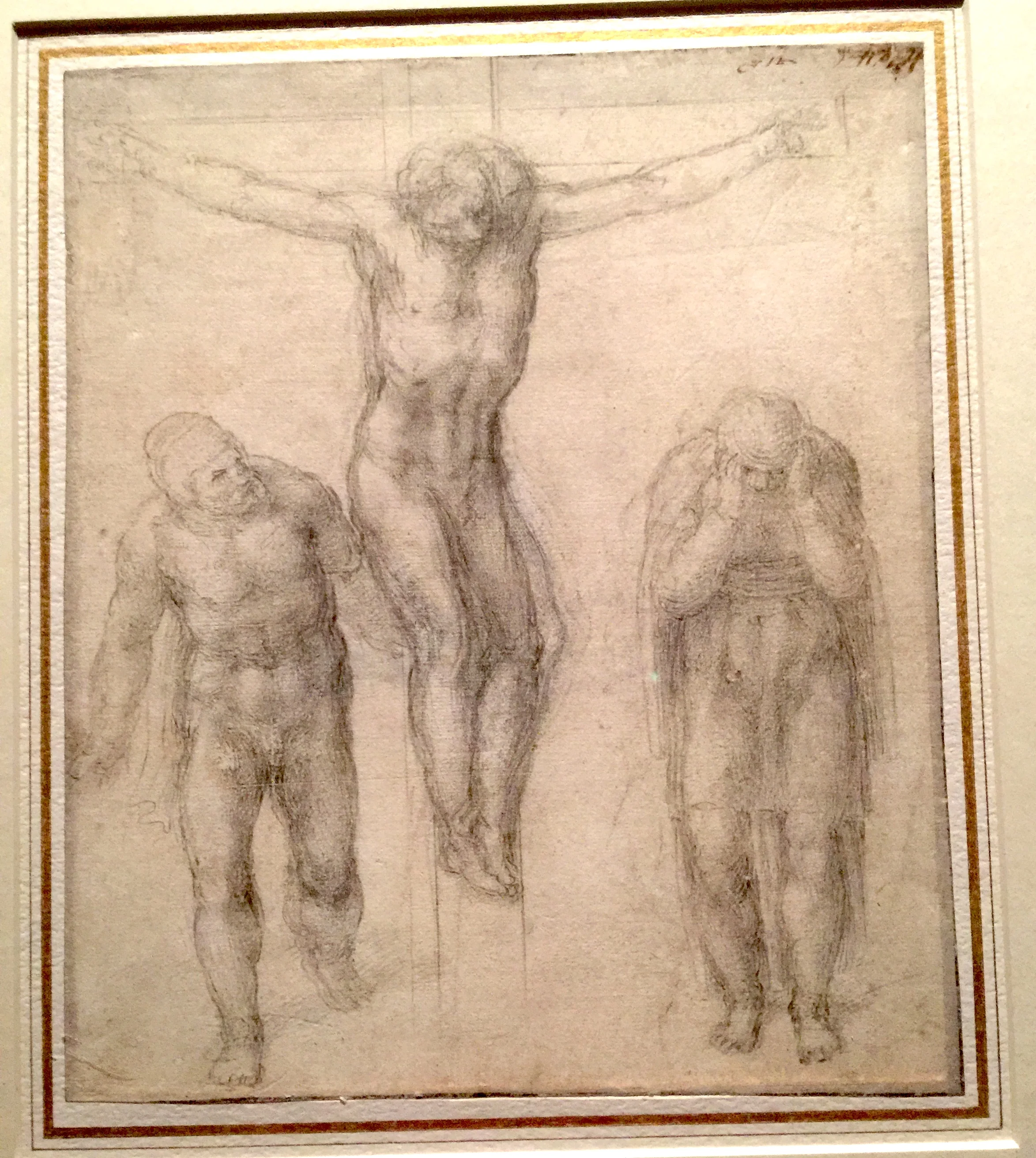 Michelangelo Studies for a Crucifixion 米開郞基羅耶穌受難圖手稿