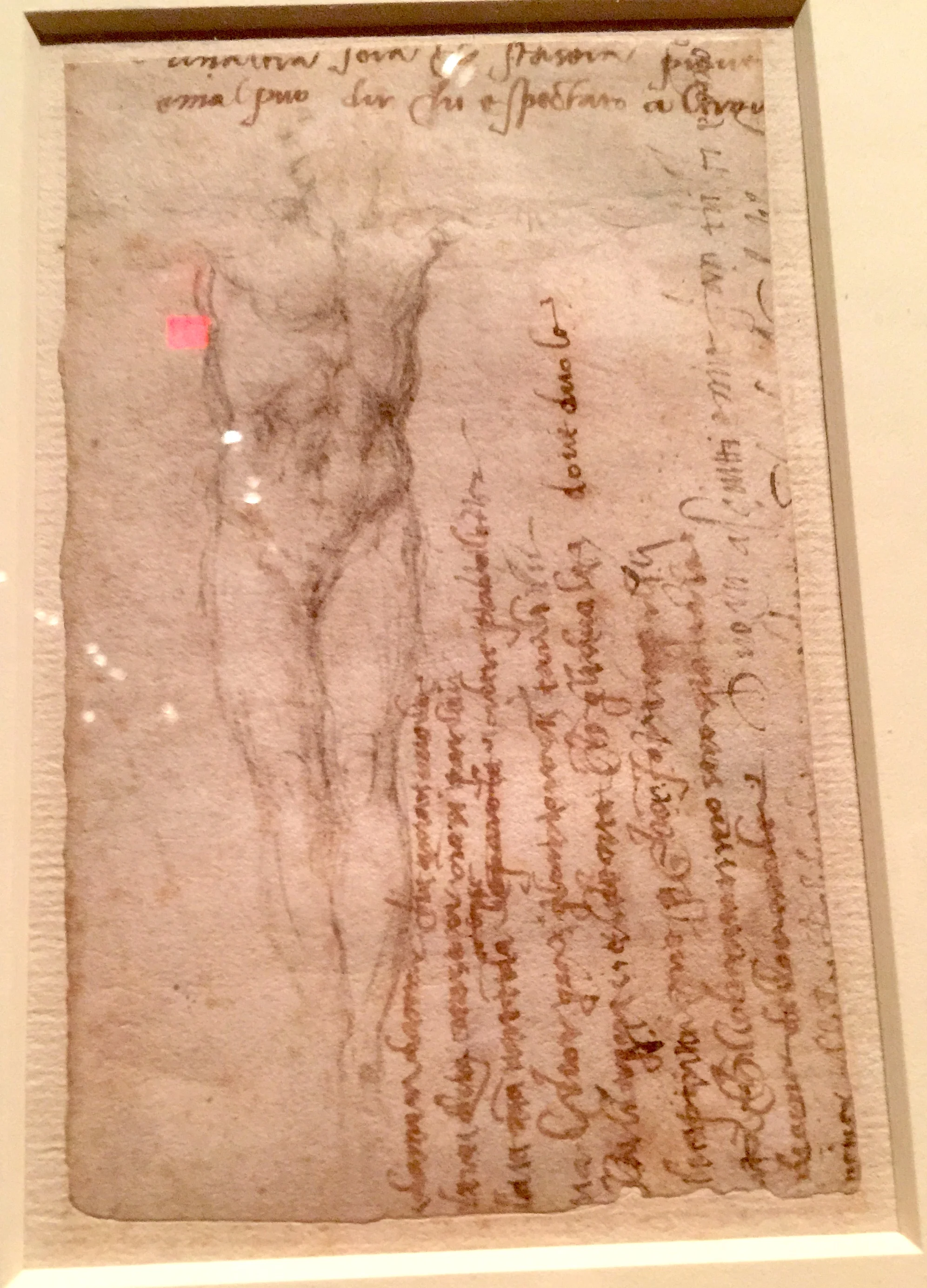 Michelangelo Studies for Christ on the  Cross, Notes and Drafts of Poems 米開郞基羅耶穌受難圖、筆記及詩作手稿