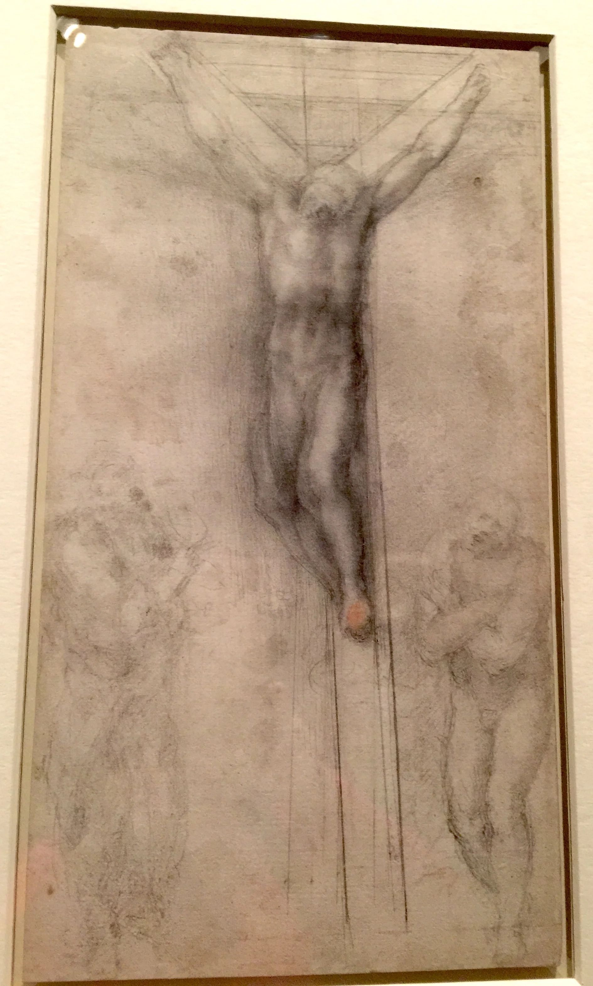 Michelangelo Study for a Crucifixion with Mourning Figures 米開郞基羅耶穌受難圖手稿