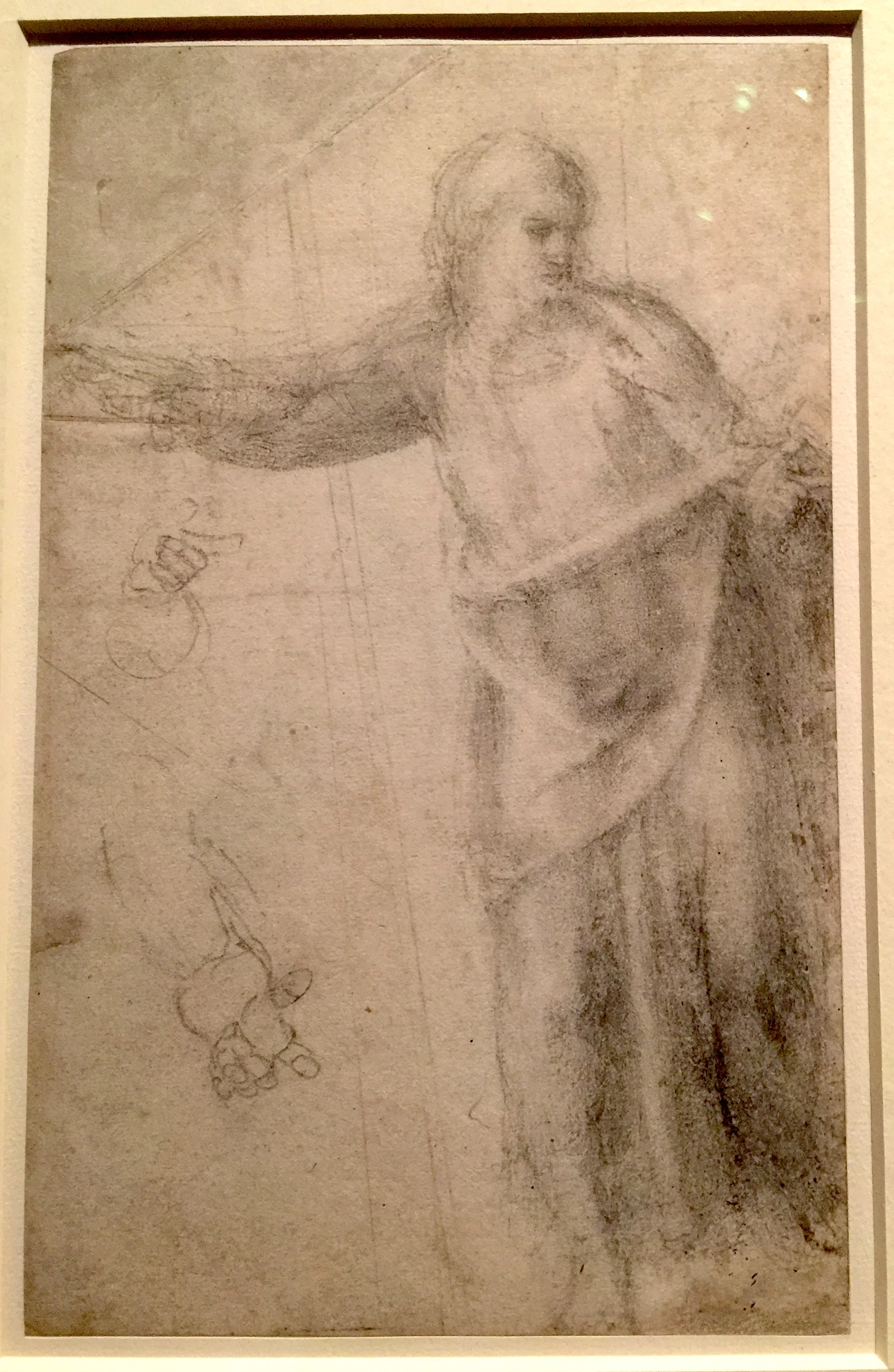  Michelangelo Studies for Christ Taking Leave of His Mother 米開郞基羅耶穌別母手稿