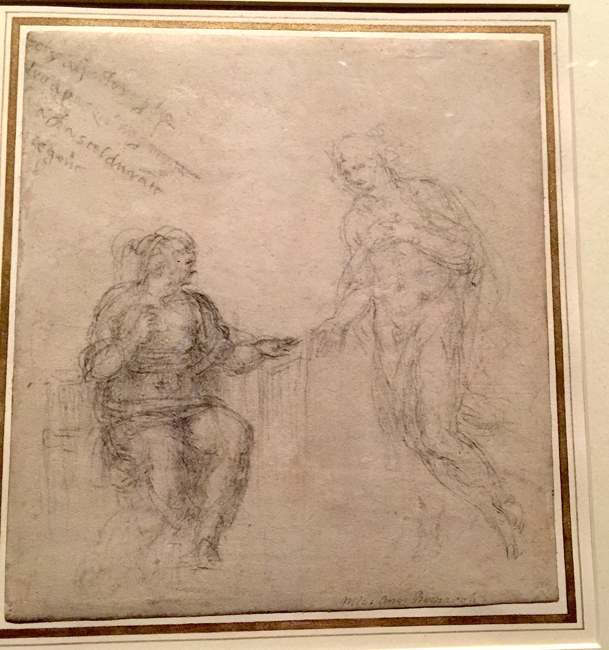Michelangelo Studies for Christ Appearing to His Mother on the Day of the Resurrection 米開郞基羅耶穌復活手稿