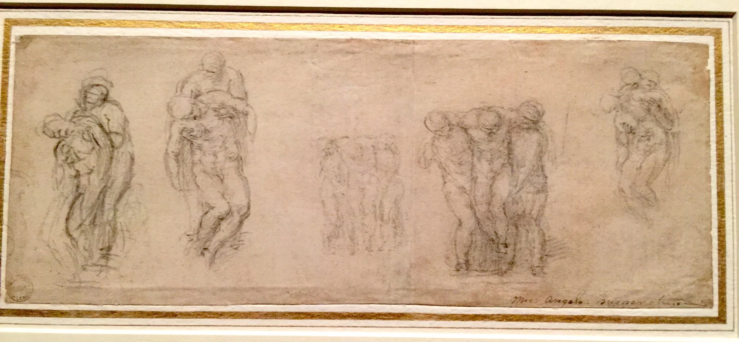 Michelangelo Sketches for Composition of the Pieta and the Entombment 米開郞基羅「聖殤」及「下葬」構圖手稿