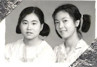 Rong and I in junior middle school 我與蓉初中時的合影
