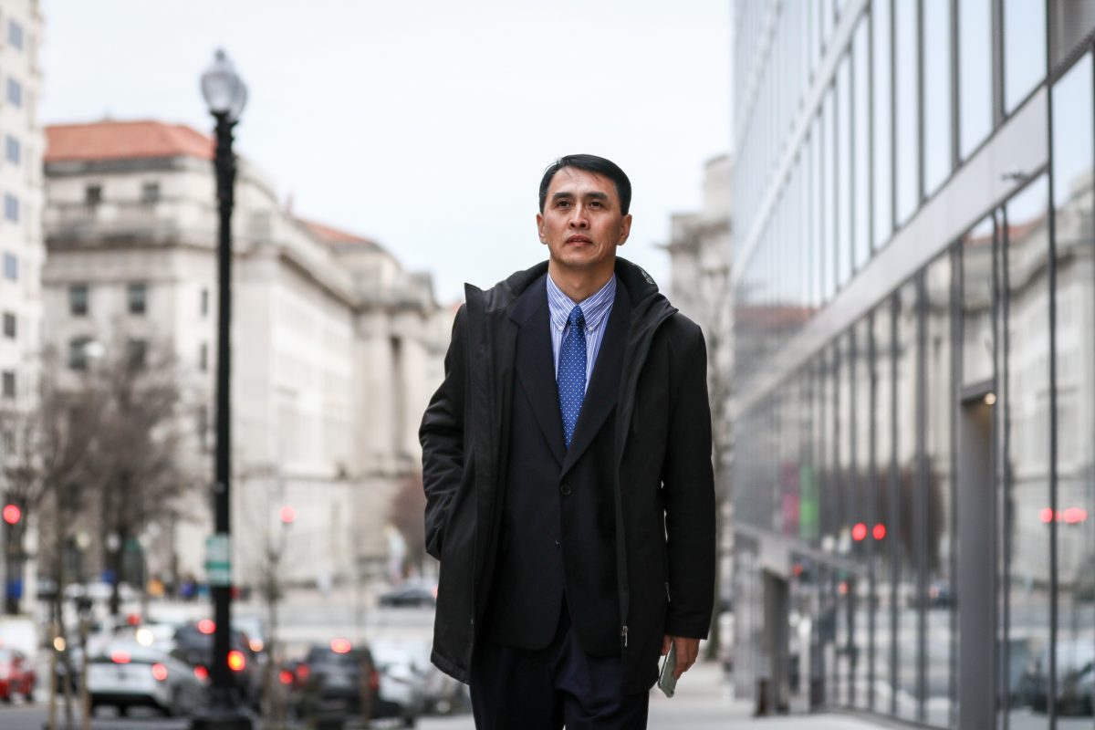 Businessman Yu Ming in Washington on Feb. 19, 2019. He arrived in the United States to join his wife and daughter in January 2019 through the help of the U.S. government, after being imprisoned for 12 years and tortured nearly to death in labor camps in China for his beliefs in Falun Gong. (Samira Bouaou/The Epoch Times)