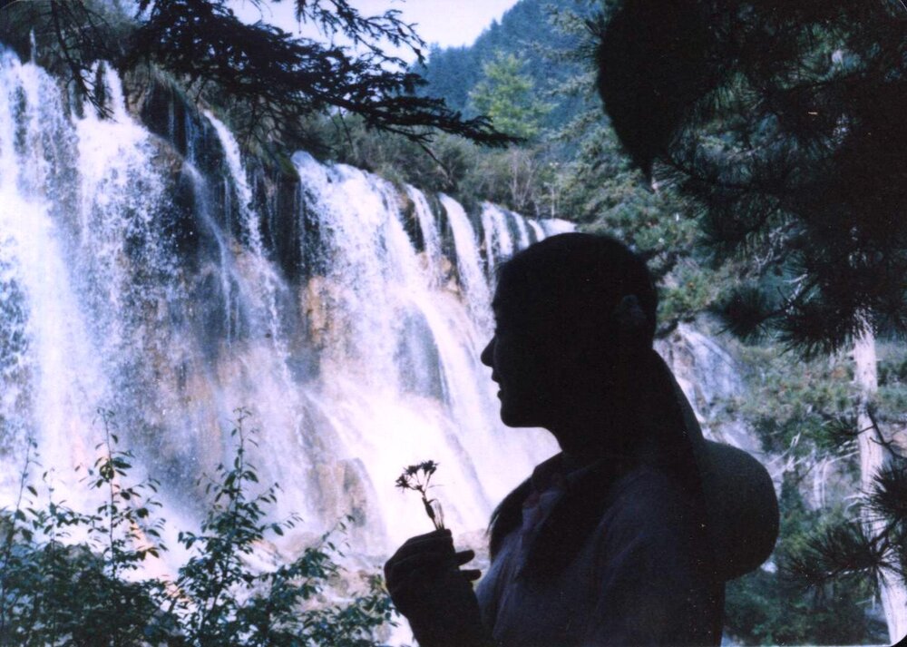 1986, Nuorilang Waterfall, Jiuzhaigou, China.  九寨溝諾日朗瀑布，1986