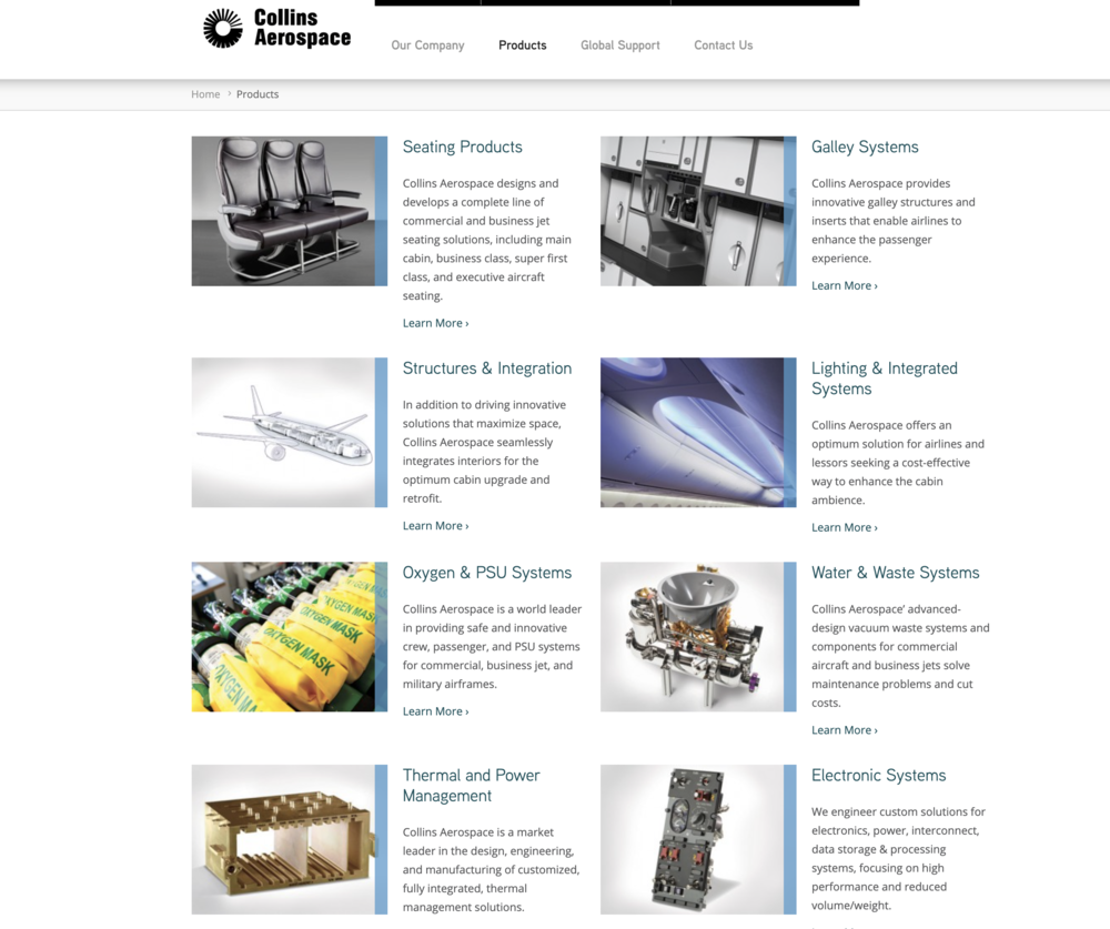 B/E Aerospace  ‘s product page