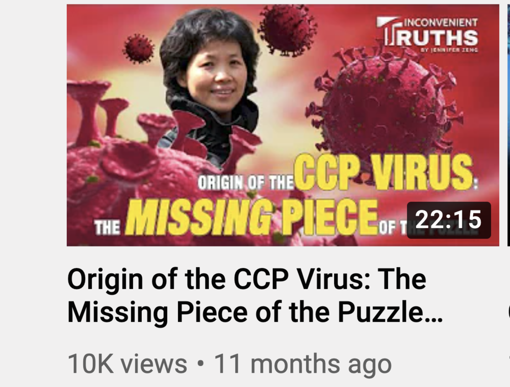 Jenifer’s show: Origin of the CCP Virus: The Missing Piece of the Puzzle