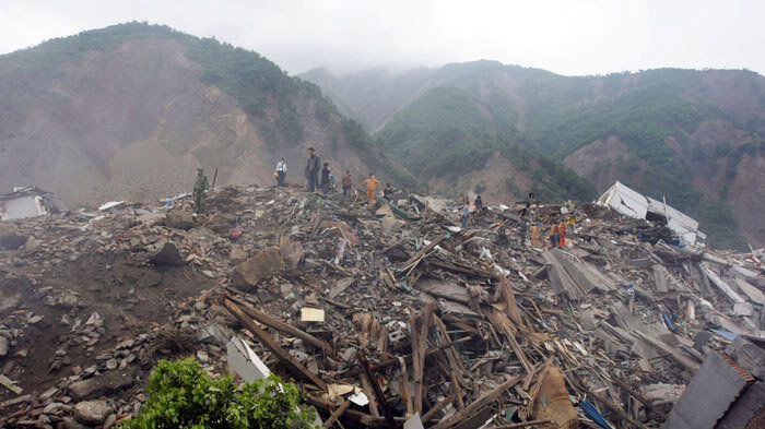 Earthquake in Sichuan province in China back in 2008