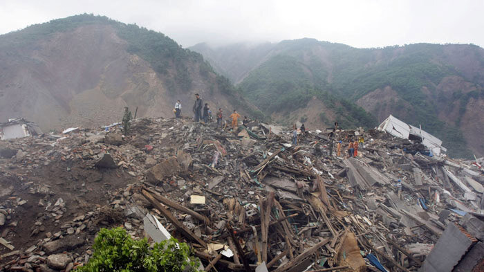 Earthquake in Sichuan province in China back in 2008