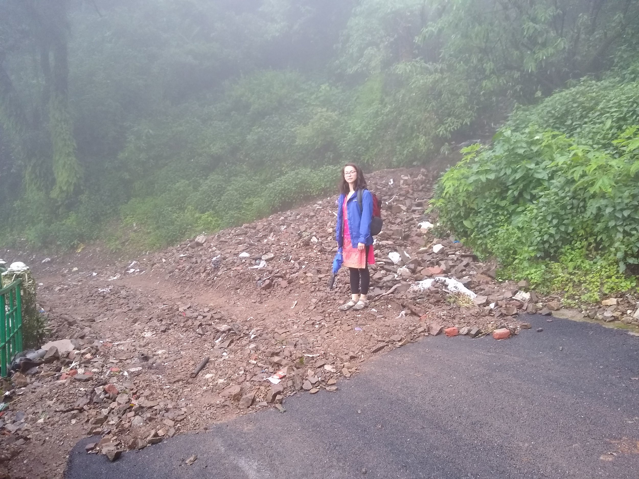 The heaviest rains cause mild-to-major landslides. This one was no biggie. 