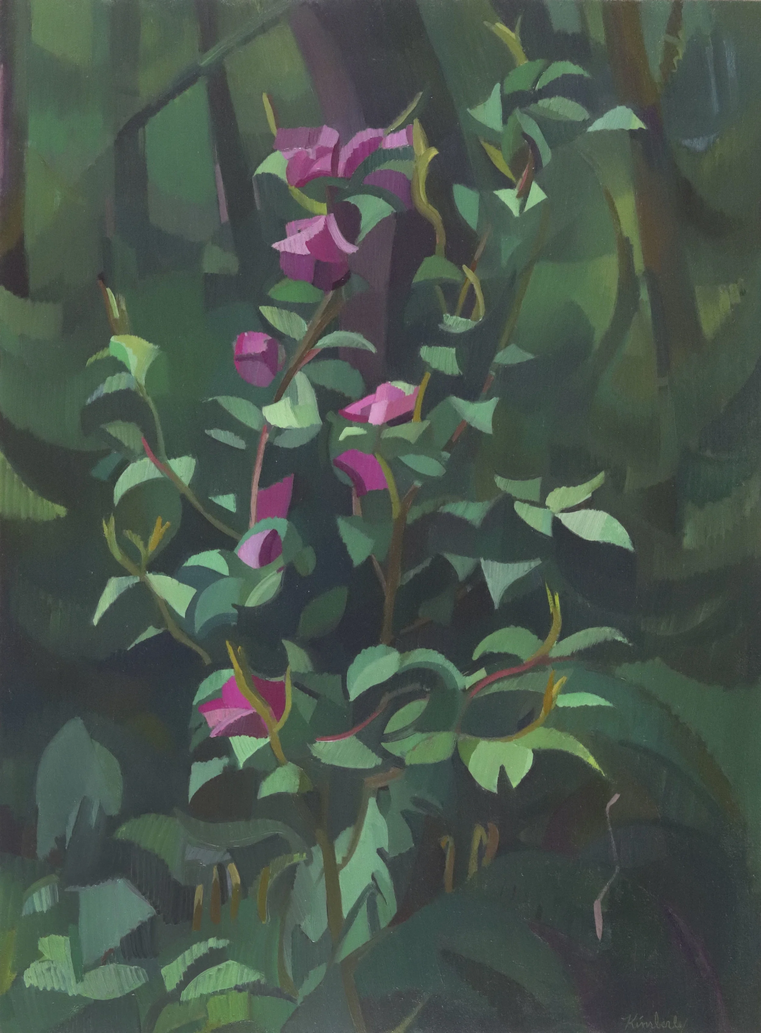 KTrowbridge_CamelliasintheForest_OilonPaperonPanel_30x22_2019.jpg