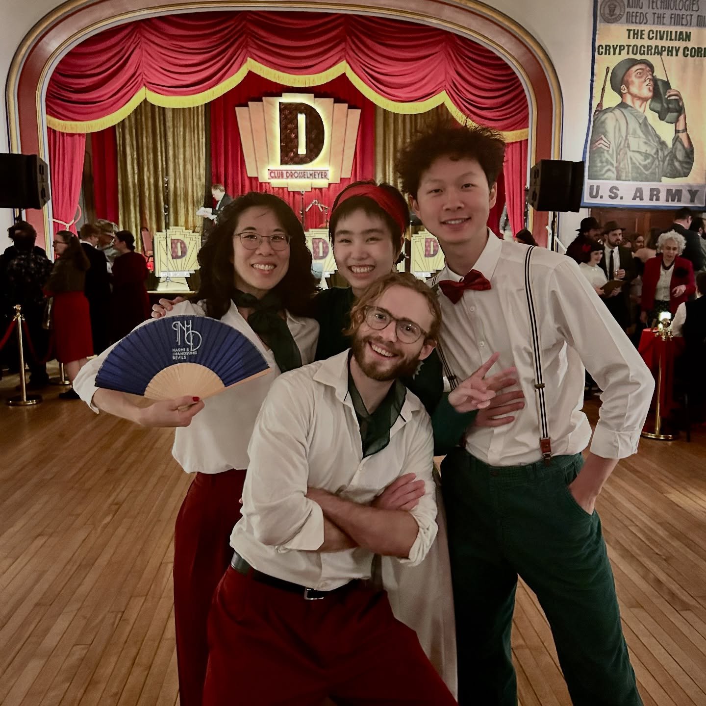 It’s impossible not to smile when you’re with your friends at @clubdross !
Only three more months until tickets for #clubdrosselmeyer go on sale! Who else is ready?
#thingstodoinboston #immersivetheatre #puzzlesolving #lindyhop #1940s