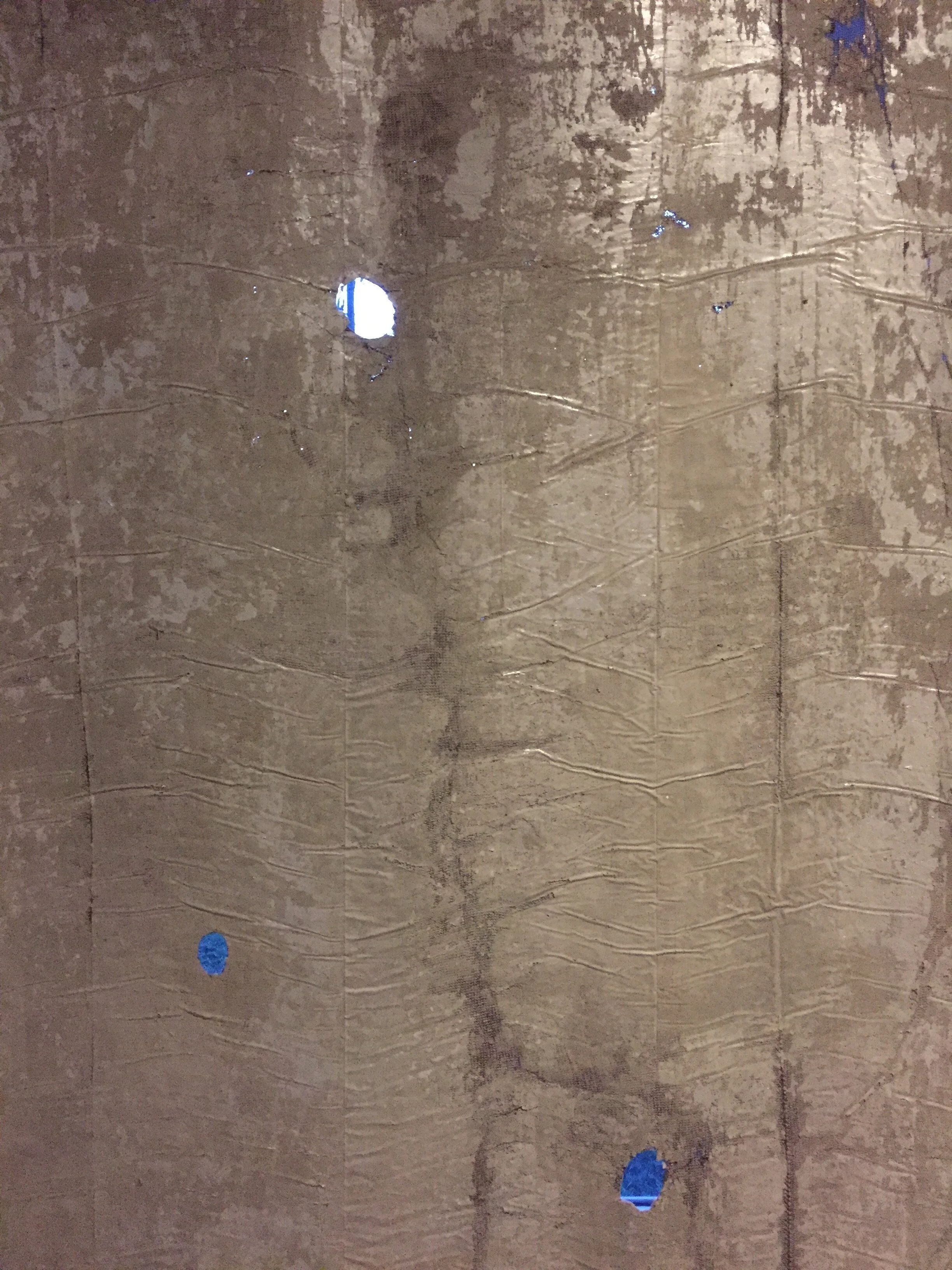  Marie Bannerot McInerney,  No Stars till You Go to the Country,  2017, concrete, cotton, gold, silver, graphite, charcoal, light, and time  