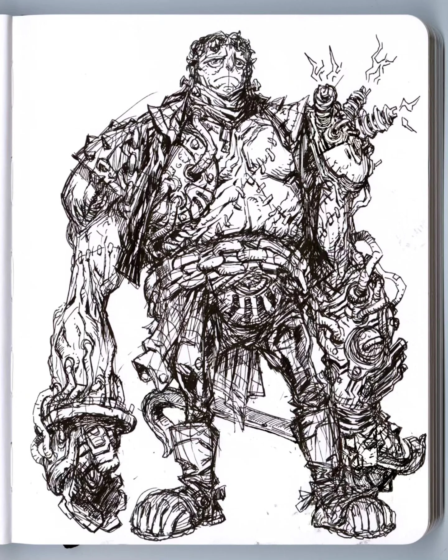 "Frankie" 🔧 
Can we go back to Halloween? 🎃🍂 
#frankenstein #halloween #inktober #penandink #sketchdaily