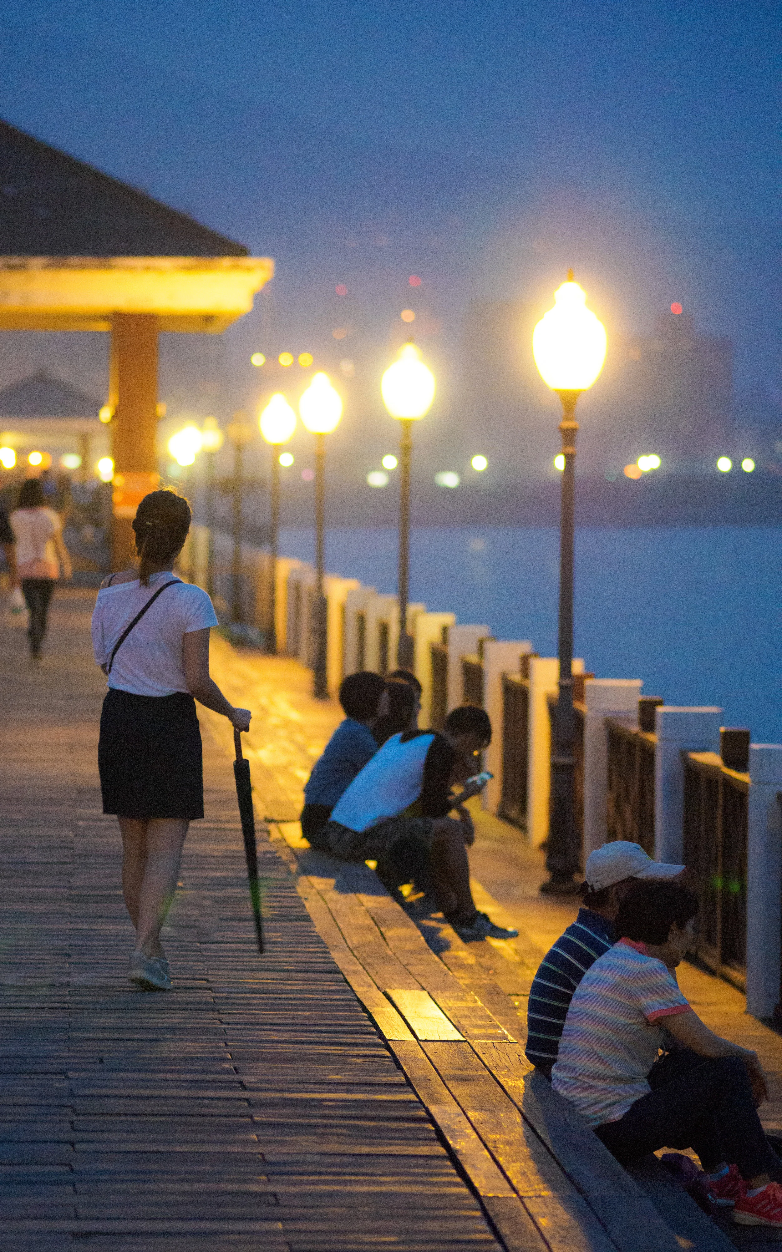 the wharf on a summer evening. f1.8, ISO 3200, 1/30, 150mm