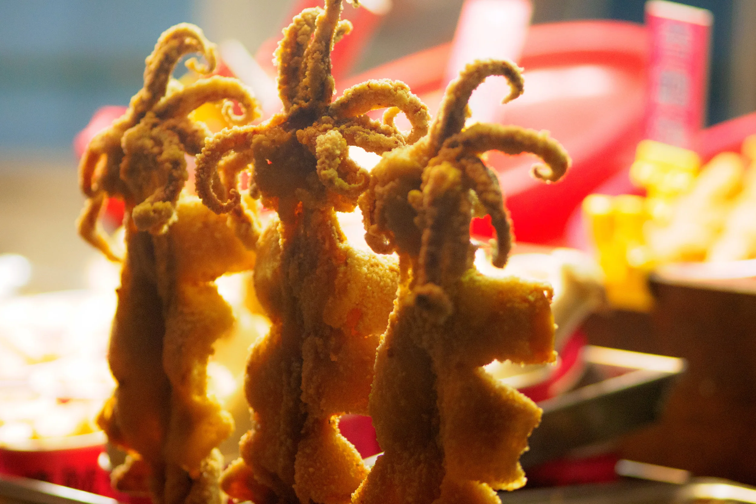 deep fried squid! f1.8, ISO 2000, 1/320, 150mm
