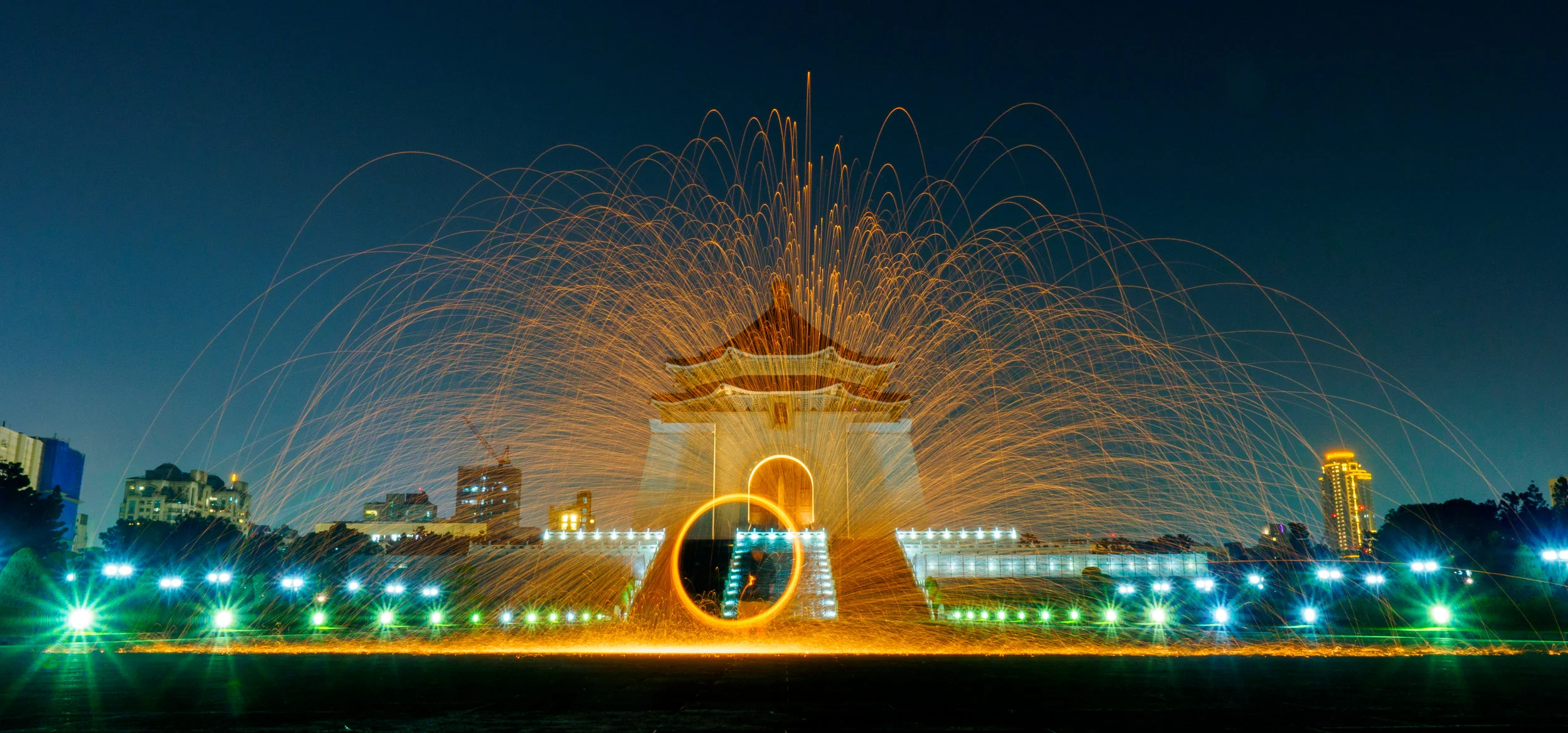 Steel wool spinning image