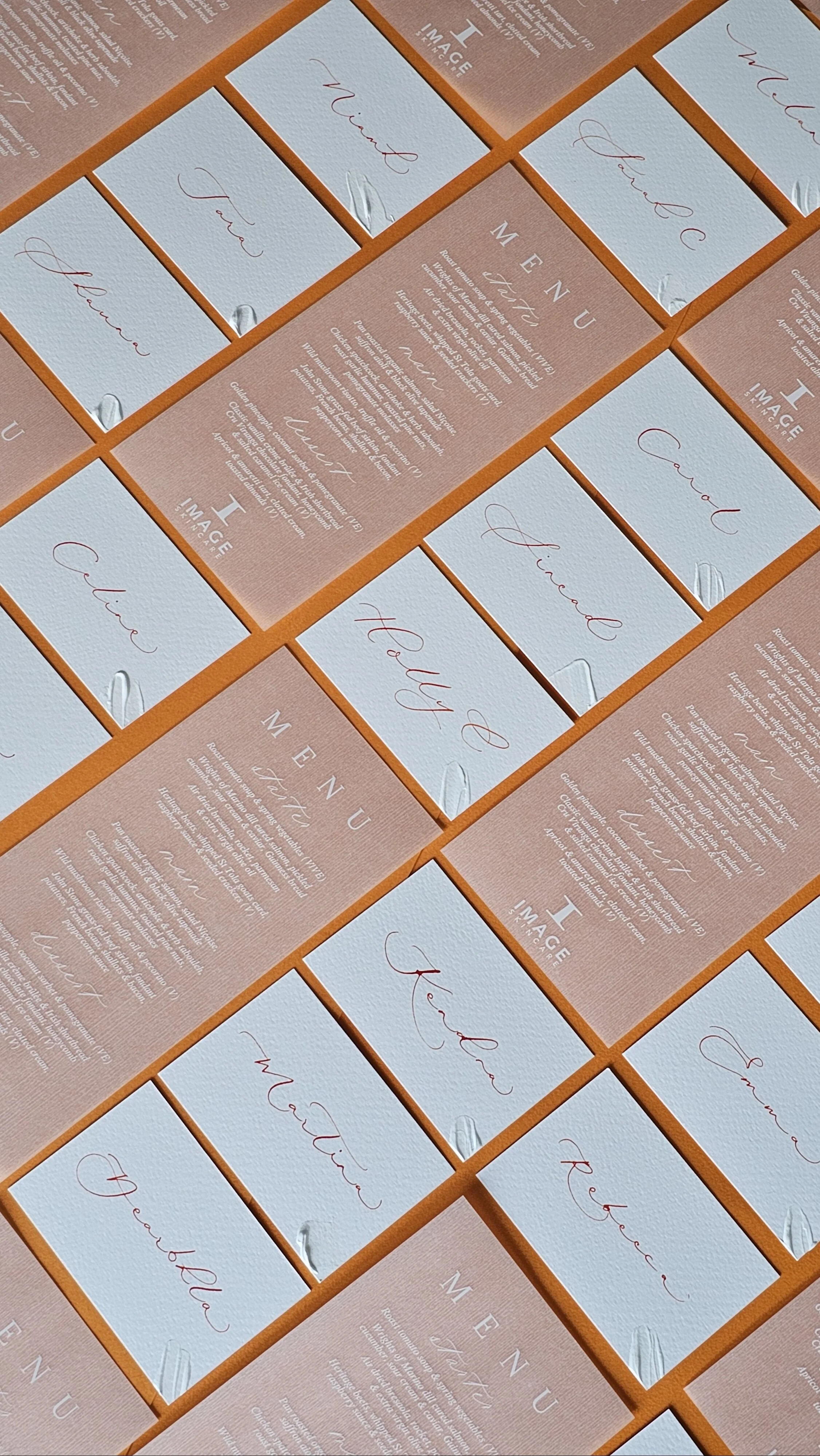 C alligraphy by Laura and Co - Menu Place Card design Image Skincare event.jpg
