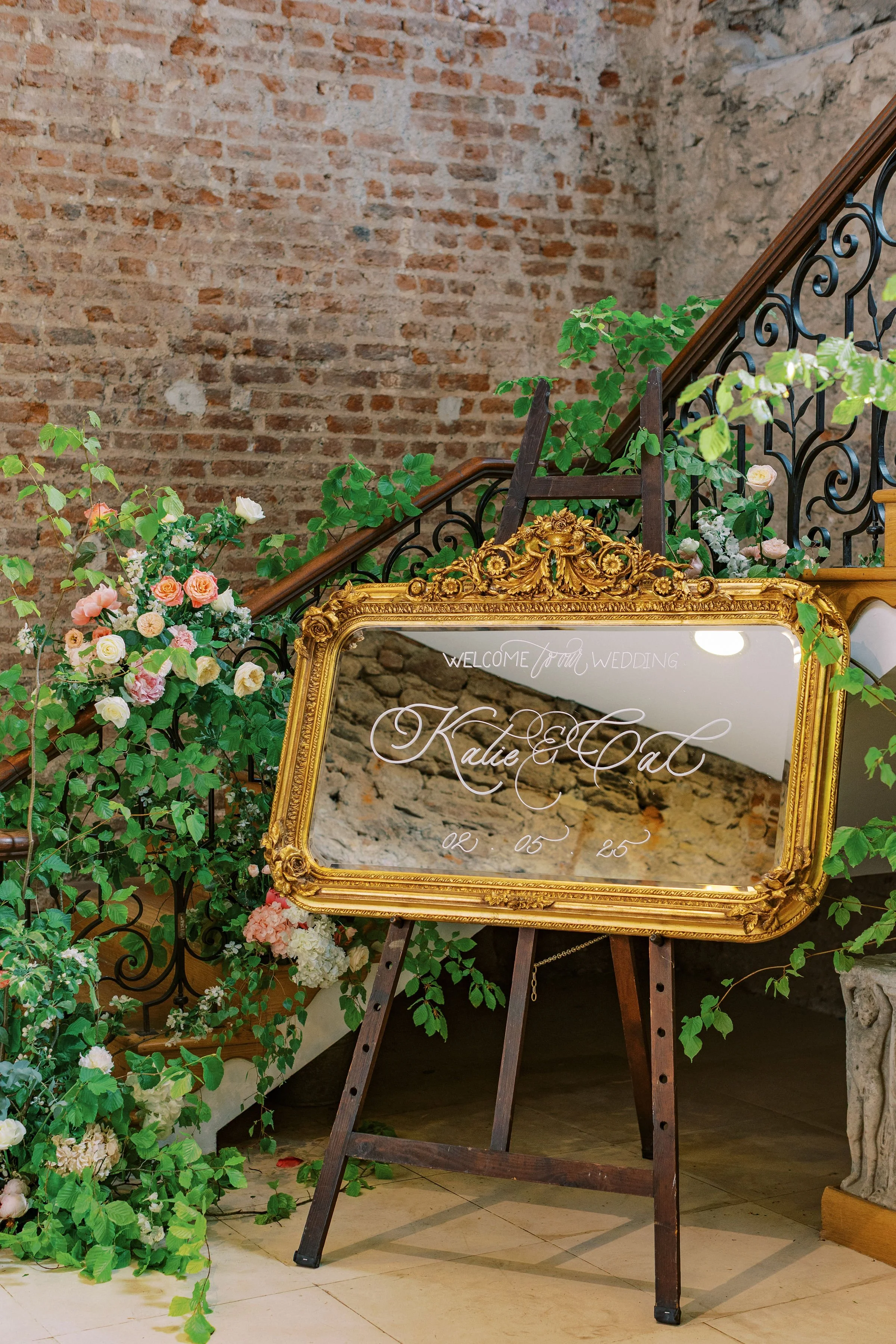 Antique Mirror Welcome sign x Calligraphy by Laura.jpg