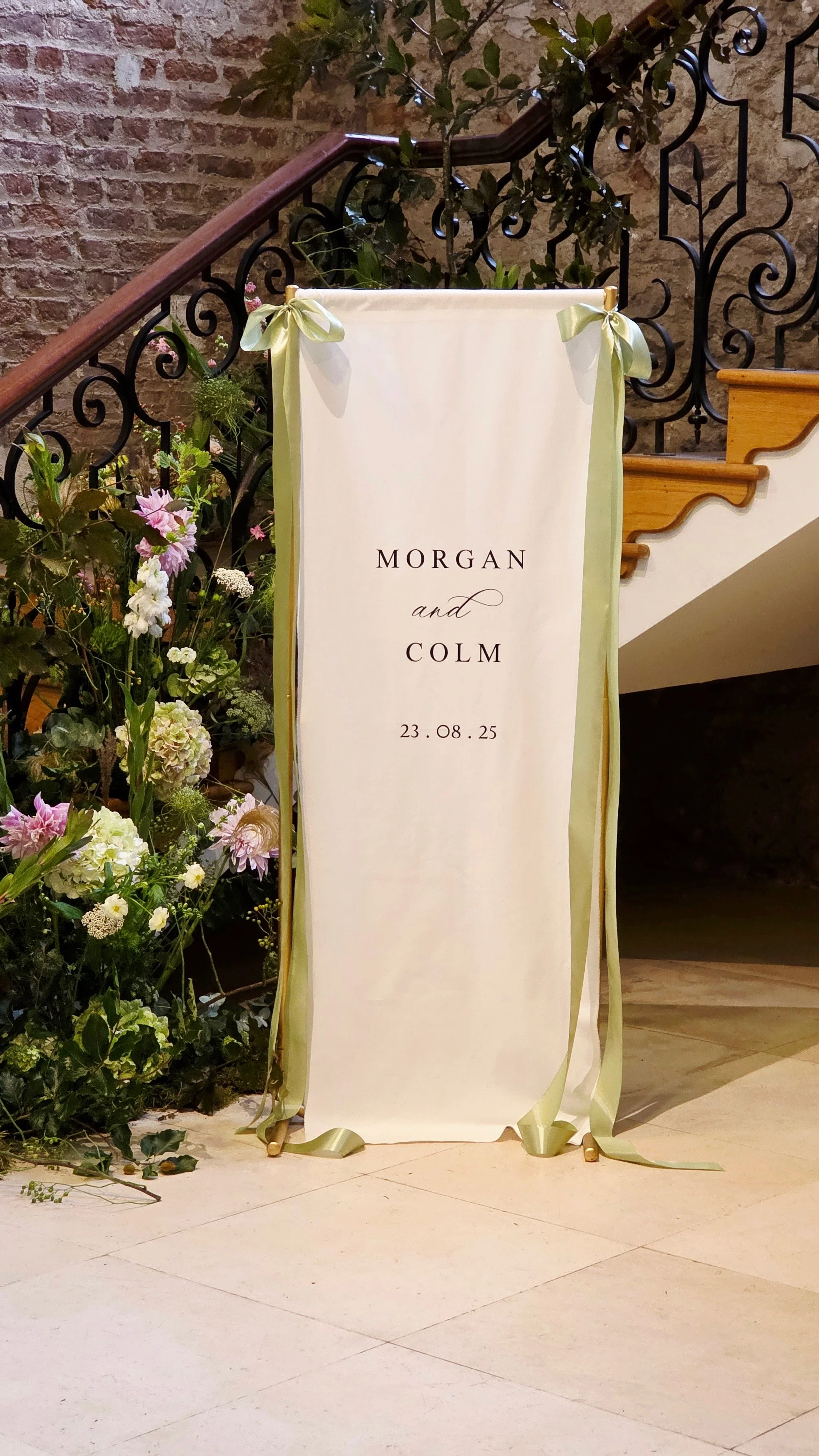 Fabric Welcome Sign by Calligraphy by Laura.jpeg