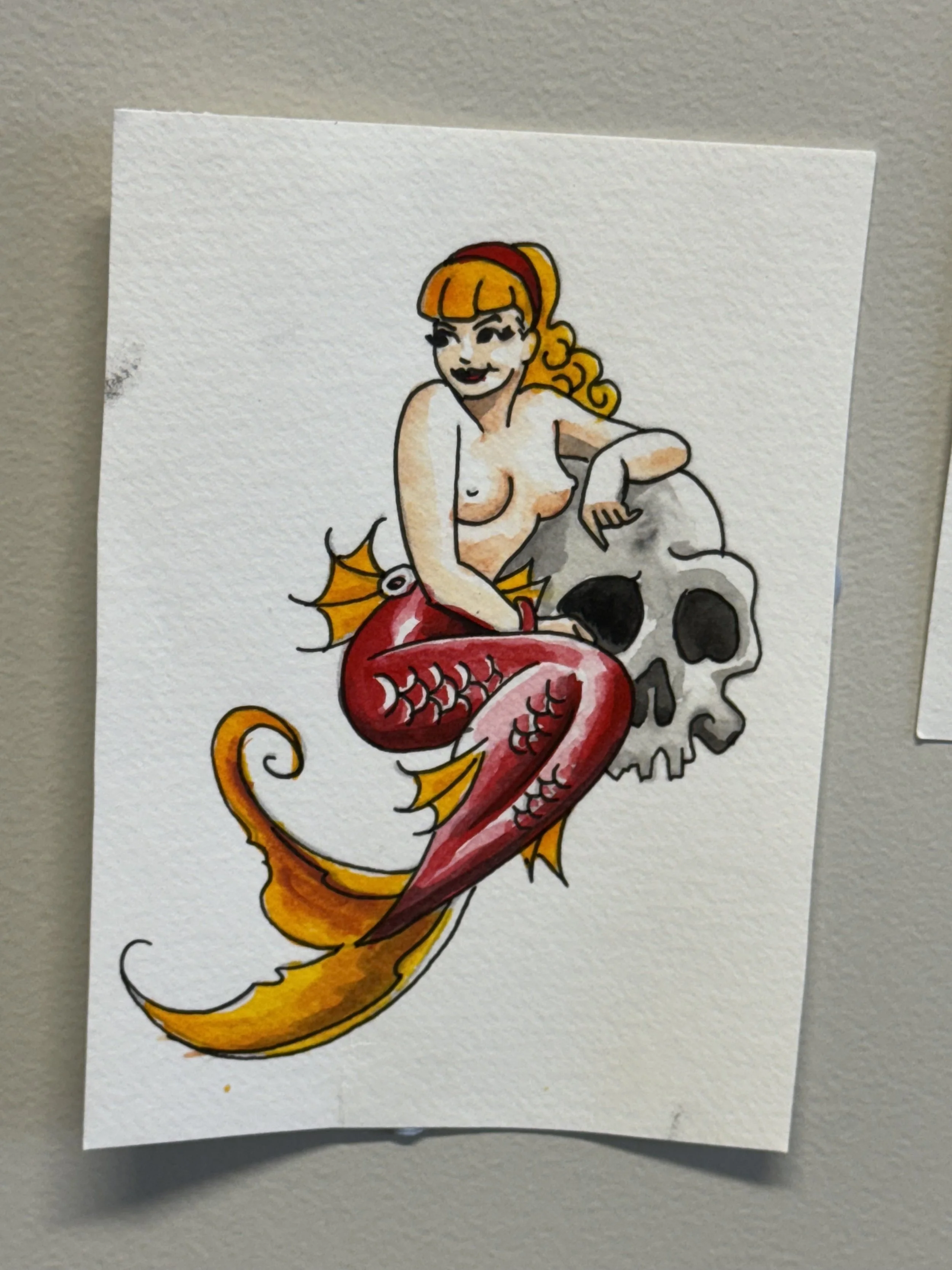 Mermaid with Skull