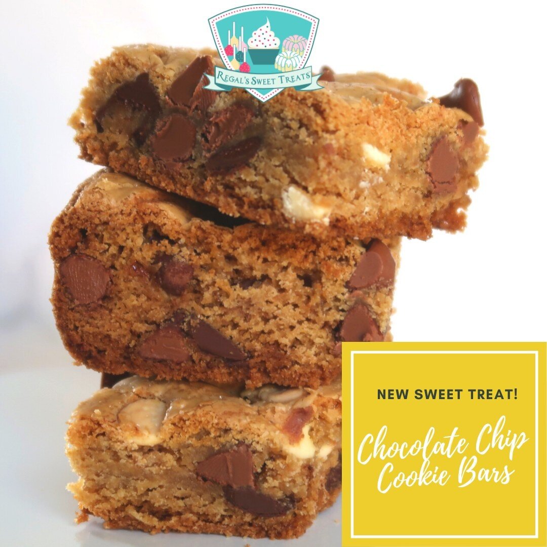 Never Skip Dessert...https://www.regalssweettreats.com/  visit our website to grab your Chocolate Chip Cookie Bars.  We offer Free Pick-up and delivery options.
.
.
#regalssweettreats #chocolatechipcookiebars #cookiebars #regalssweettreats #sweettrea