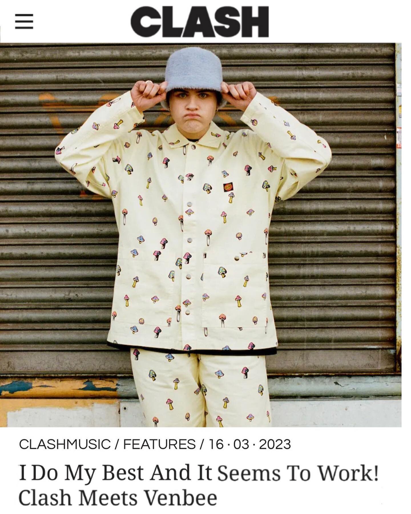 @clashmagazine featured a Venbee interview today... &quot;I do my best and it seems to work...Clash Meets Venbee&quot;