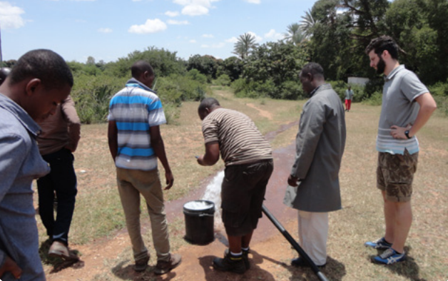 Test of borehole water yield